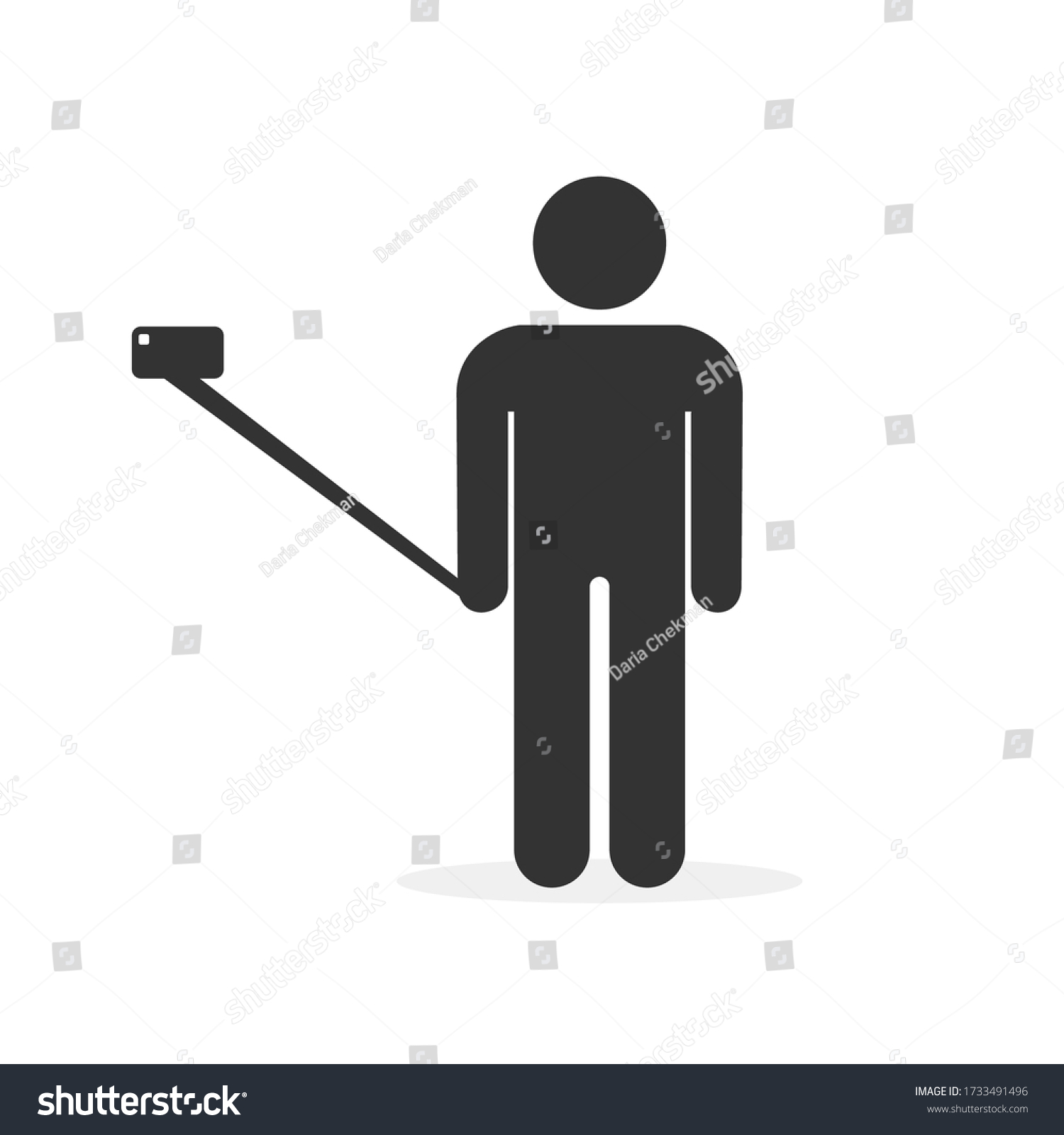 Selfie Man Icon Vector Sign Symbol Stock Vector (Royalty Free ...