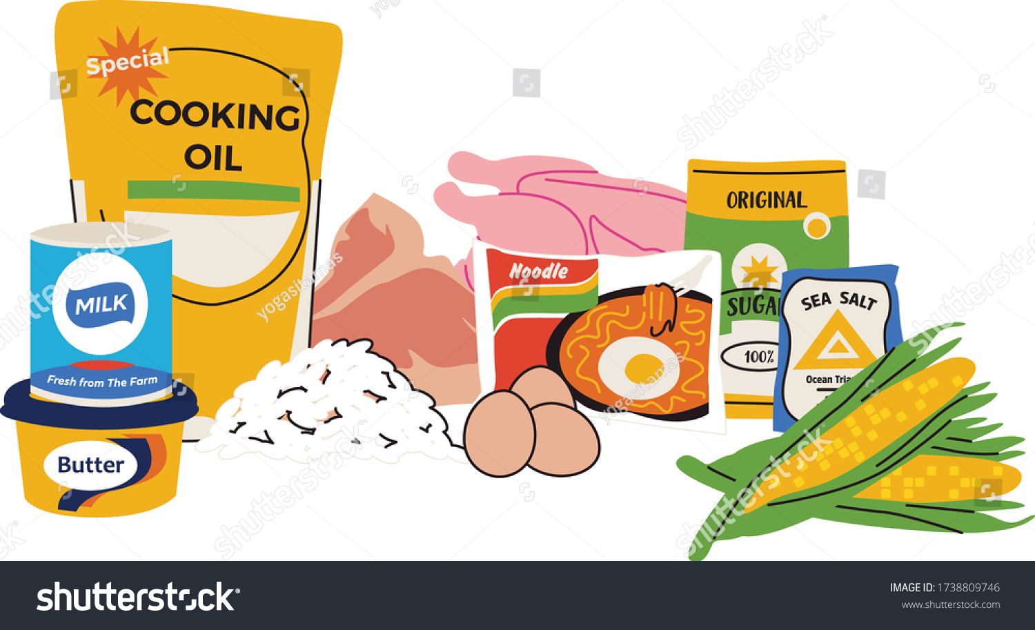 Sembako Collection 9 Basic Food Ingredients Stock Vector Royalty Free 1738809746<script async src=
