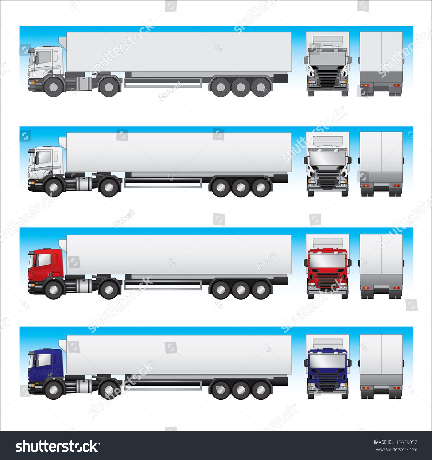 Semi-Trailer Truck Stock Vector Illustration 118639057 : Shutterstock