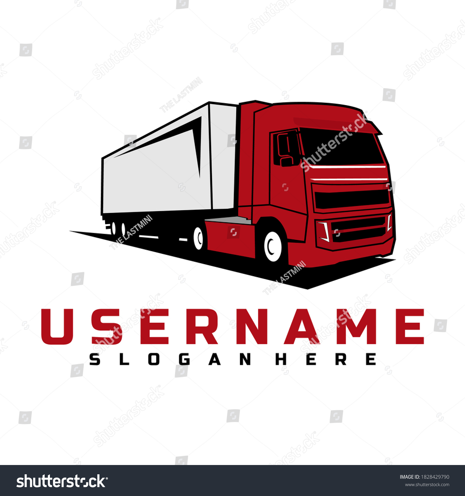 Semi Truck Logo Design Vector Stock Vector (Royalty Free) 1828429790 ...