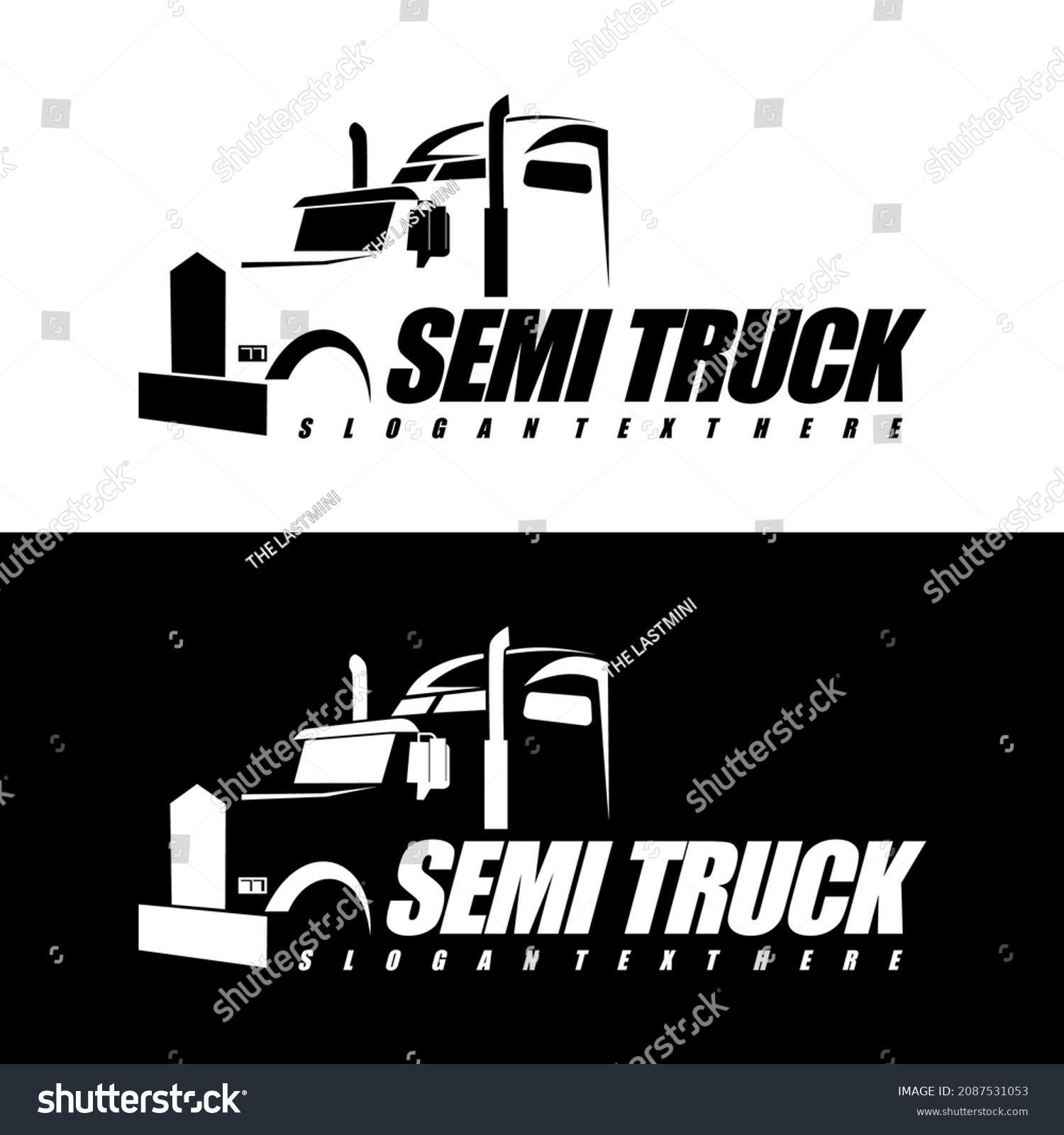 Semi Truck Logo Design Vector Stock Vector (Royalty Free) 2087531053