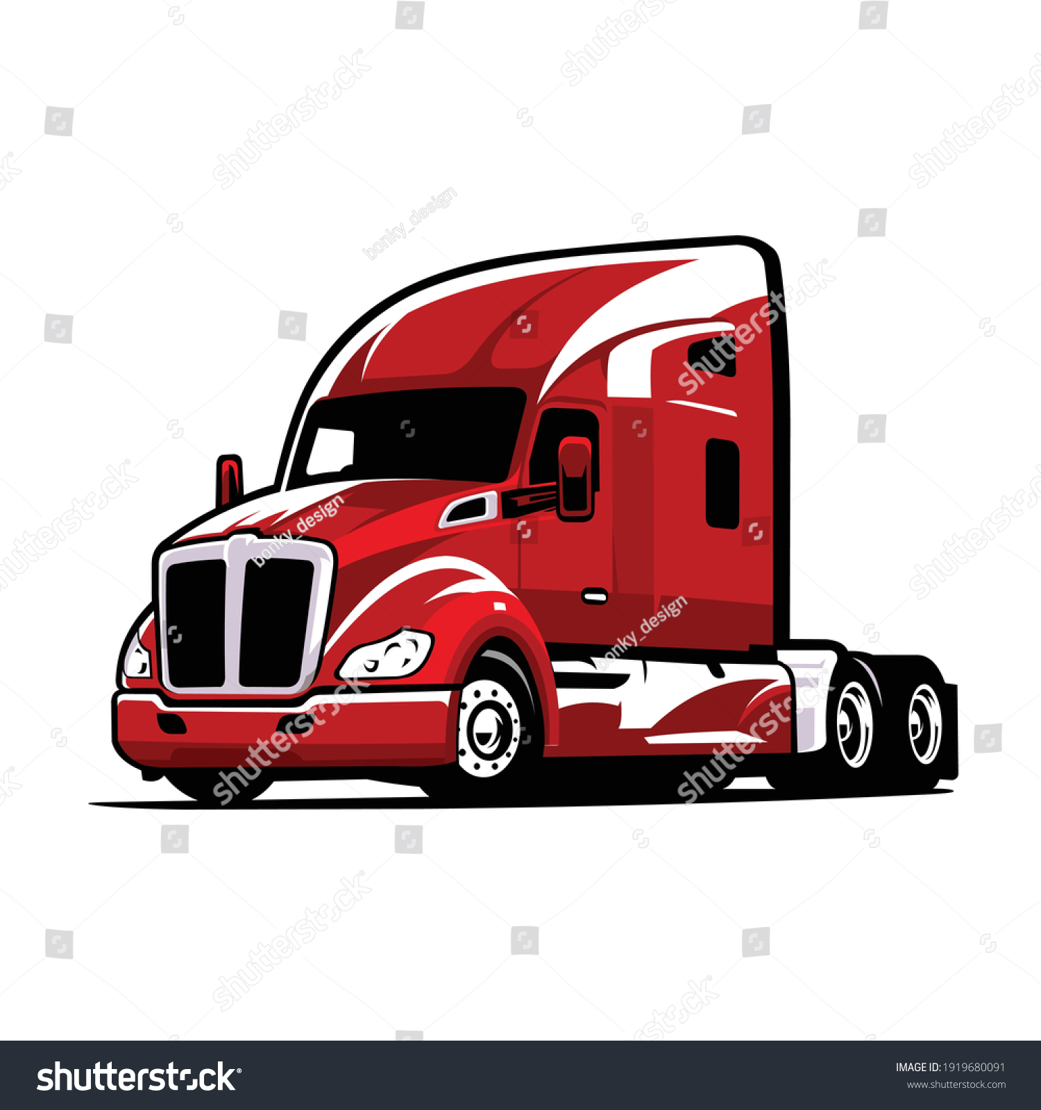 Semi Truck Silhouette Vector Images Isolated Stock Vector Royalty Free