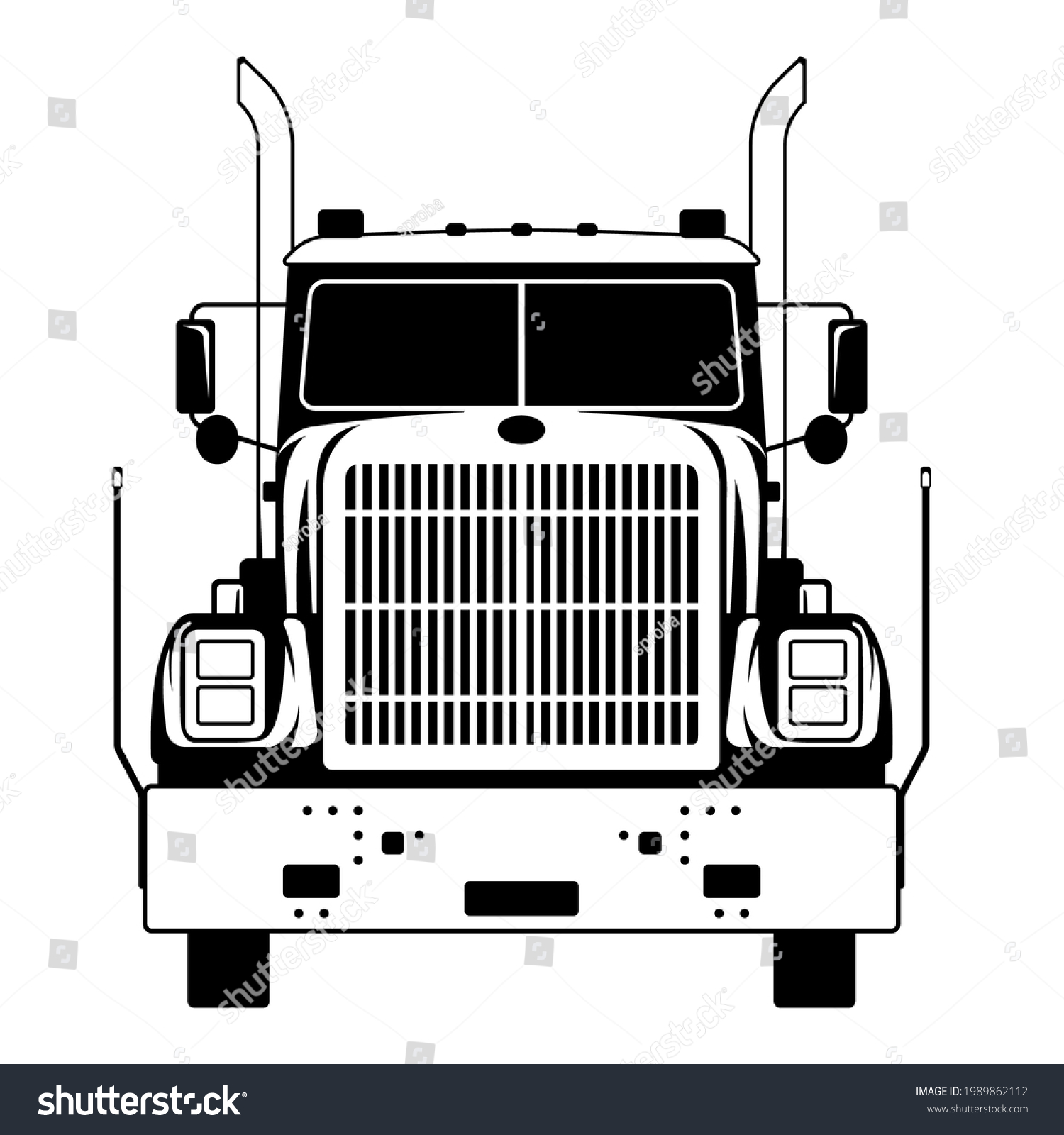 Semi Truck Vector Illustrationflat Style Front Stock Vector (Royalty ...