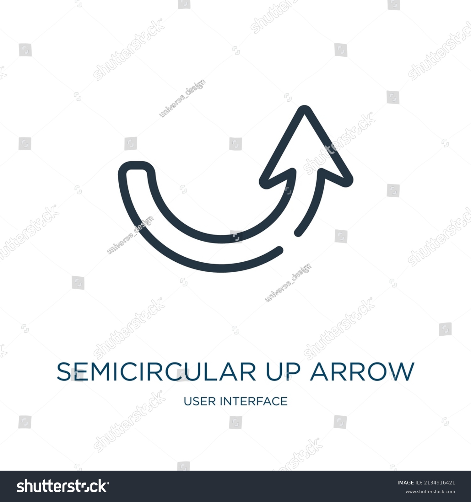 Semicircular Arrow Thin Line Icon Arrow Stock Vector Royalty Free Shutterstock