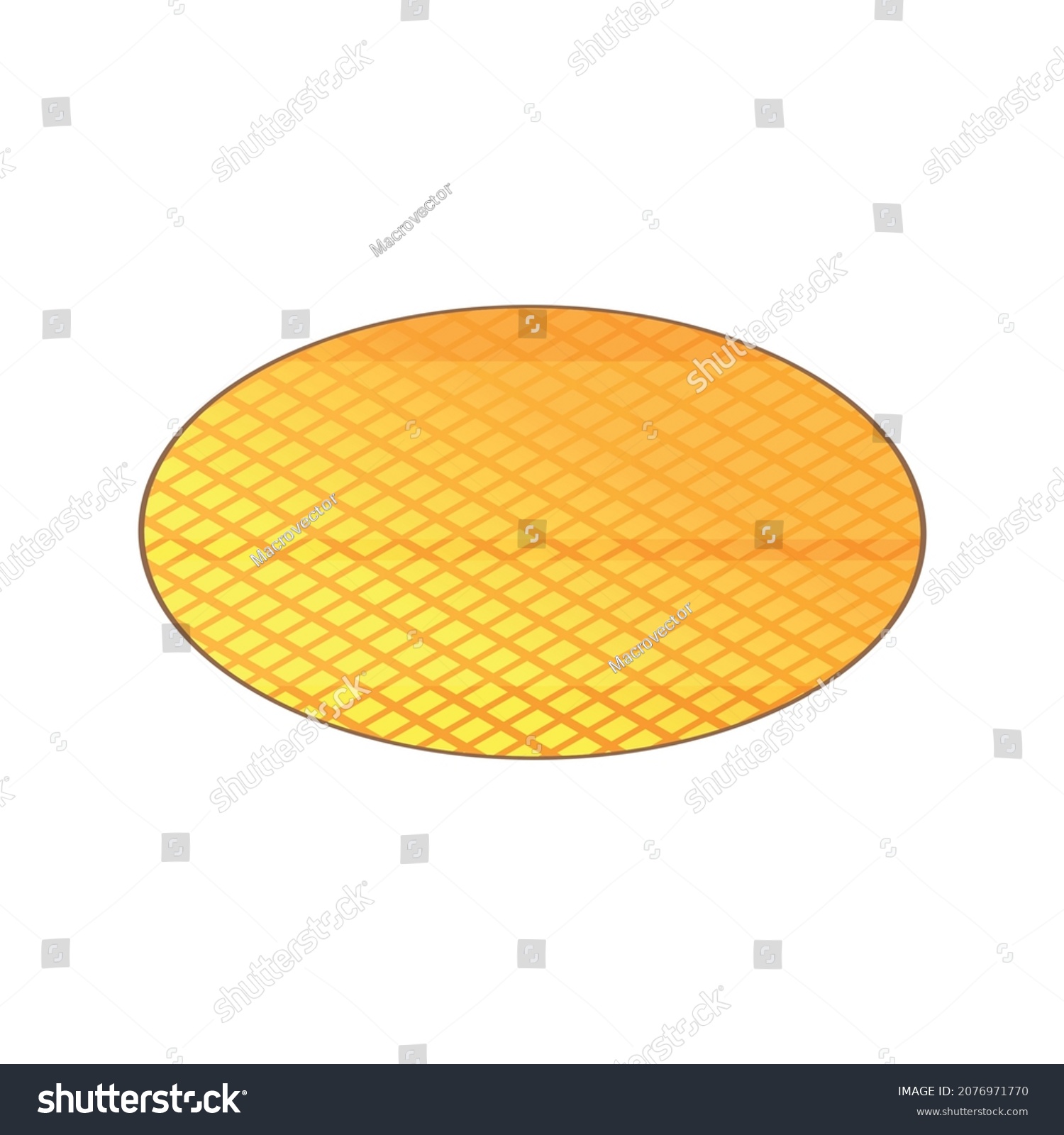 SVG of Semiconductor chip production isometric composition with isolated image of round silicon wafer vector illustration svg