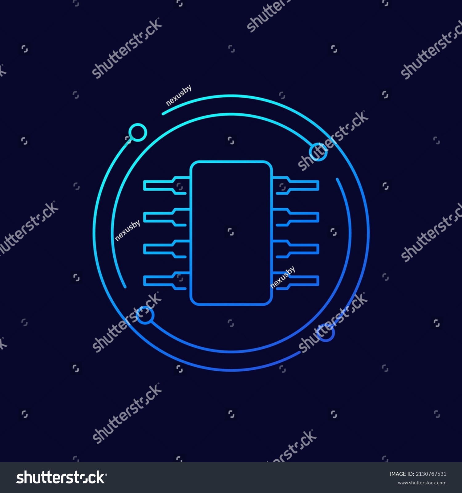 Semiconductor Icon On Dark Linear Design Stock Vector (Royalty Free ...