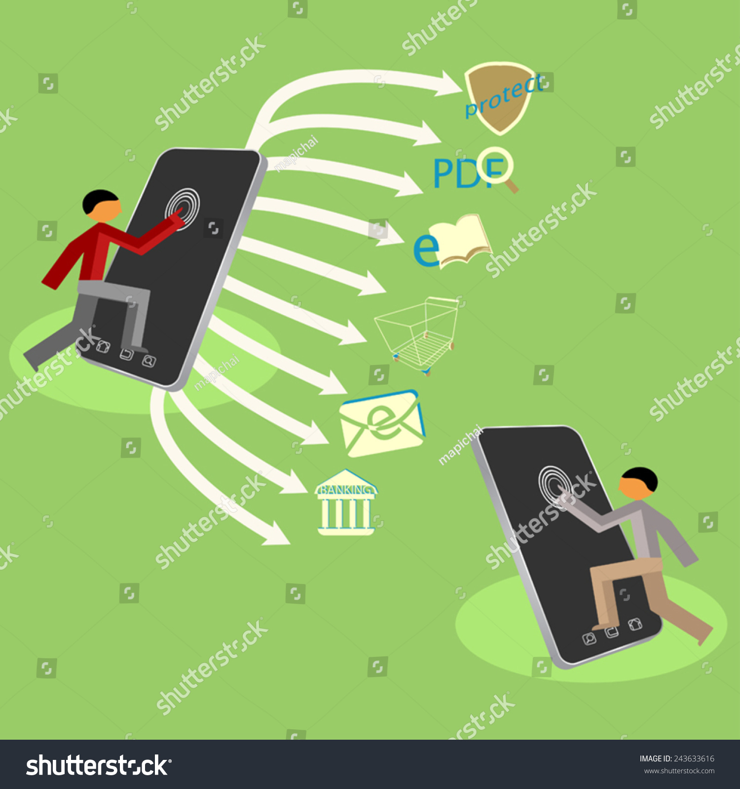 Send Receivevector Cartoon Concepts Background : image vectorielle de ...