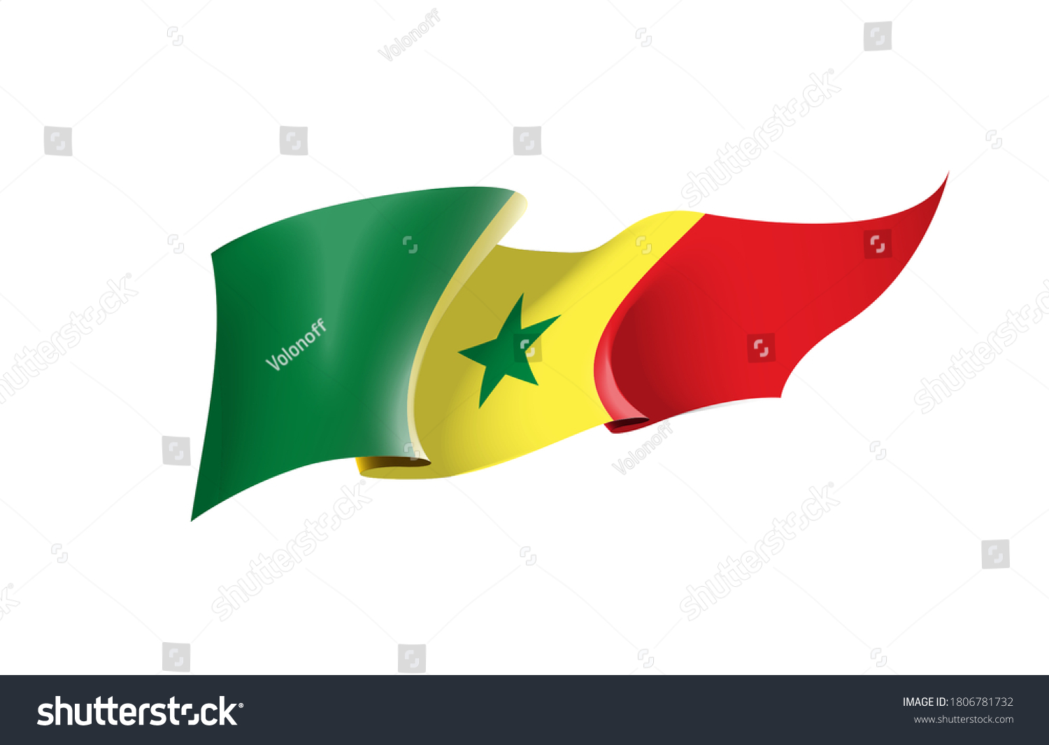 Senegal Flag State Symbol Isolated On Stock Vector (Royalty Free ...