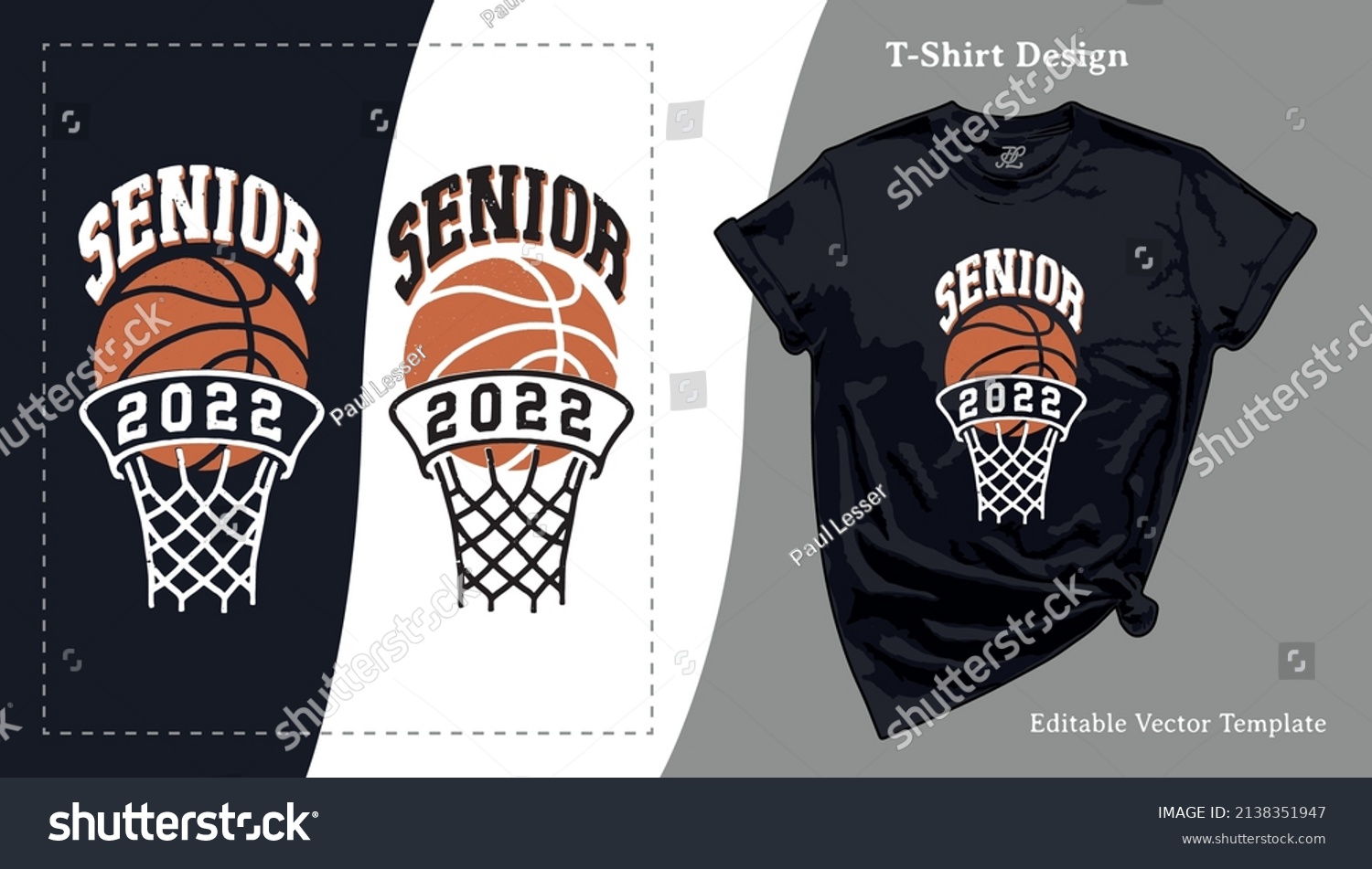 SVG of Senior Basketball 2022 Vector T-Shirt Design. Senior Night Party Basketball, Graduation Gift T shirt Template with a Hand-lettering for Print on Demand Tee, Apparel, Clothing, SVG and Screen Print svg