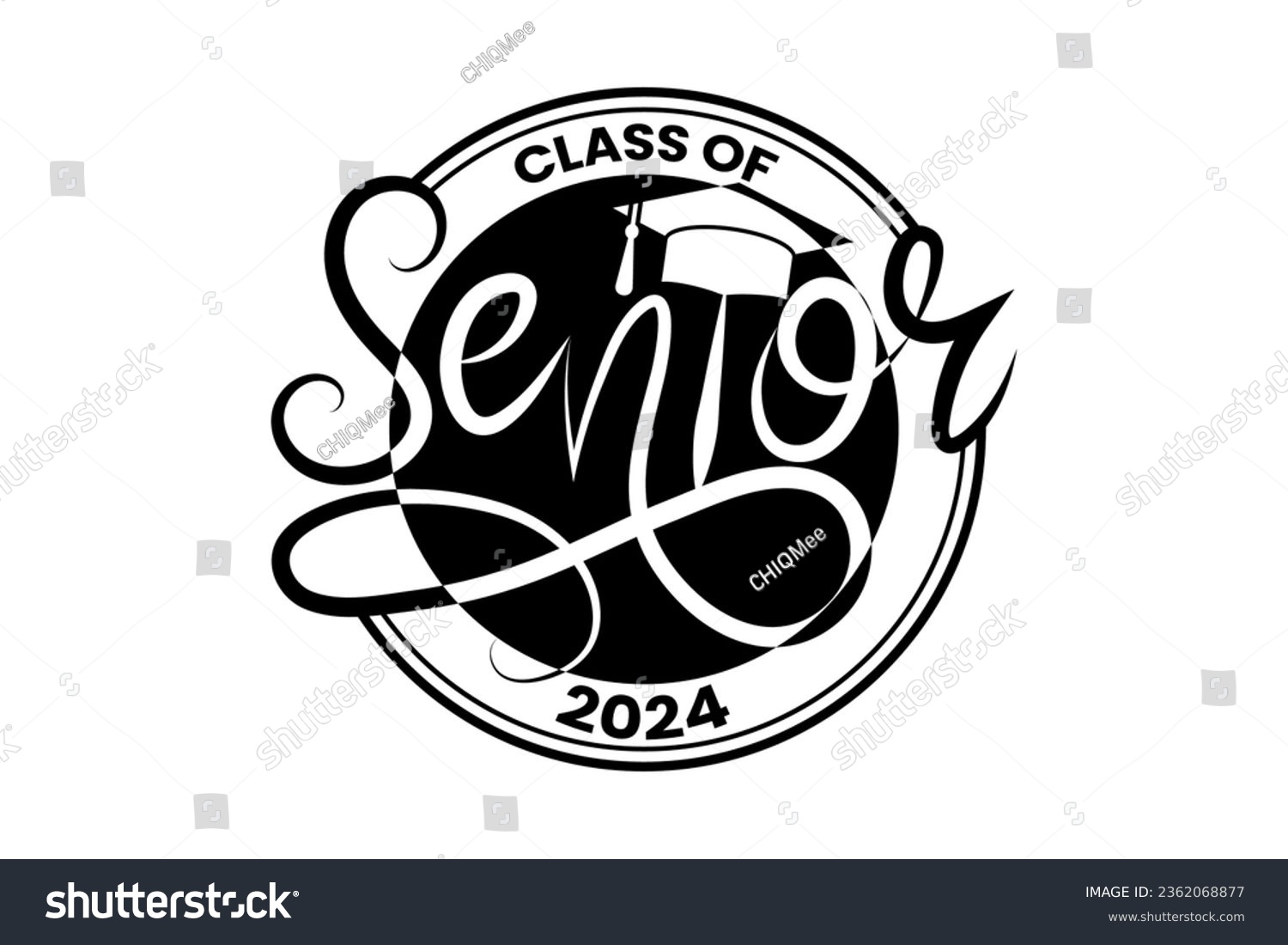 SVG of Senior Class greeting, Class of 2024 rubber stamp. Text for graduation design, congratulation event, T-shirt, party, high school or college graduate. Senior 2024 CLASS of 2024 Graduation SVG svg