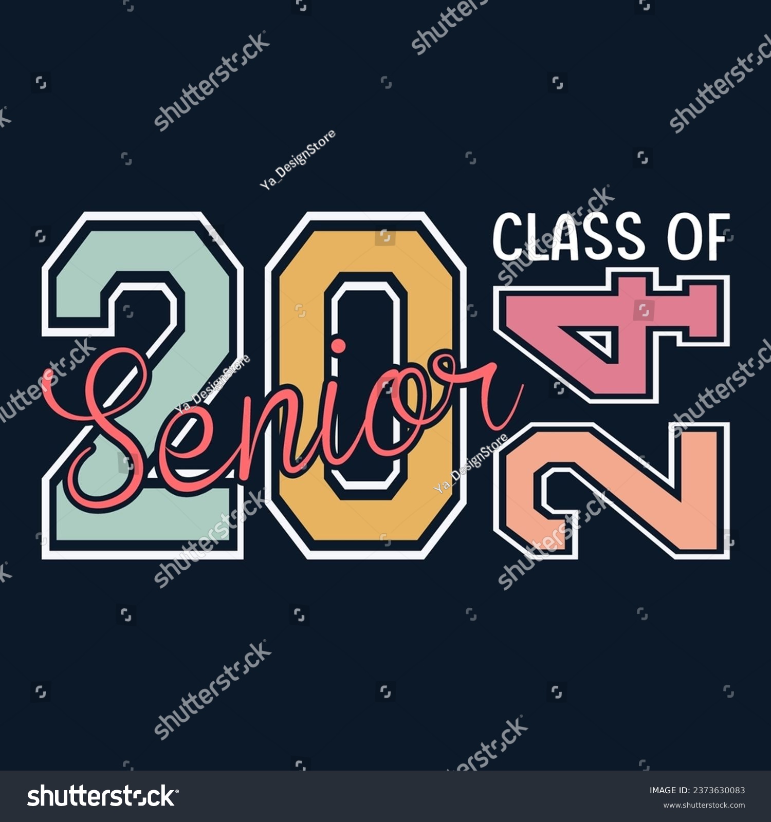 SVG of Senior Class greeting, invitation card. Text for graduation design, congratulation event, T-shirt, party, high school or college graduate. Senior 2024 CLASS of 2024 Graduation. svg