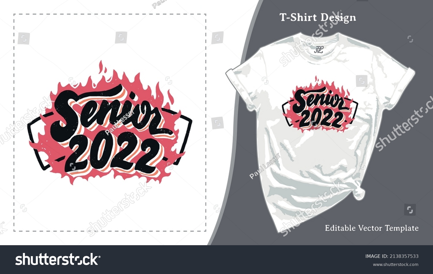 SVG of Senior Class of 2022, Graduation T-Shirt Design. Flame Lettering Grad School Senior Night T shirt Template with a Hand-lettering for Print on Demand Tee, Apparel, Clothing, SVG and Screen Print svg