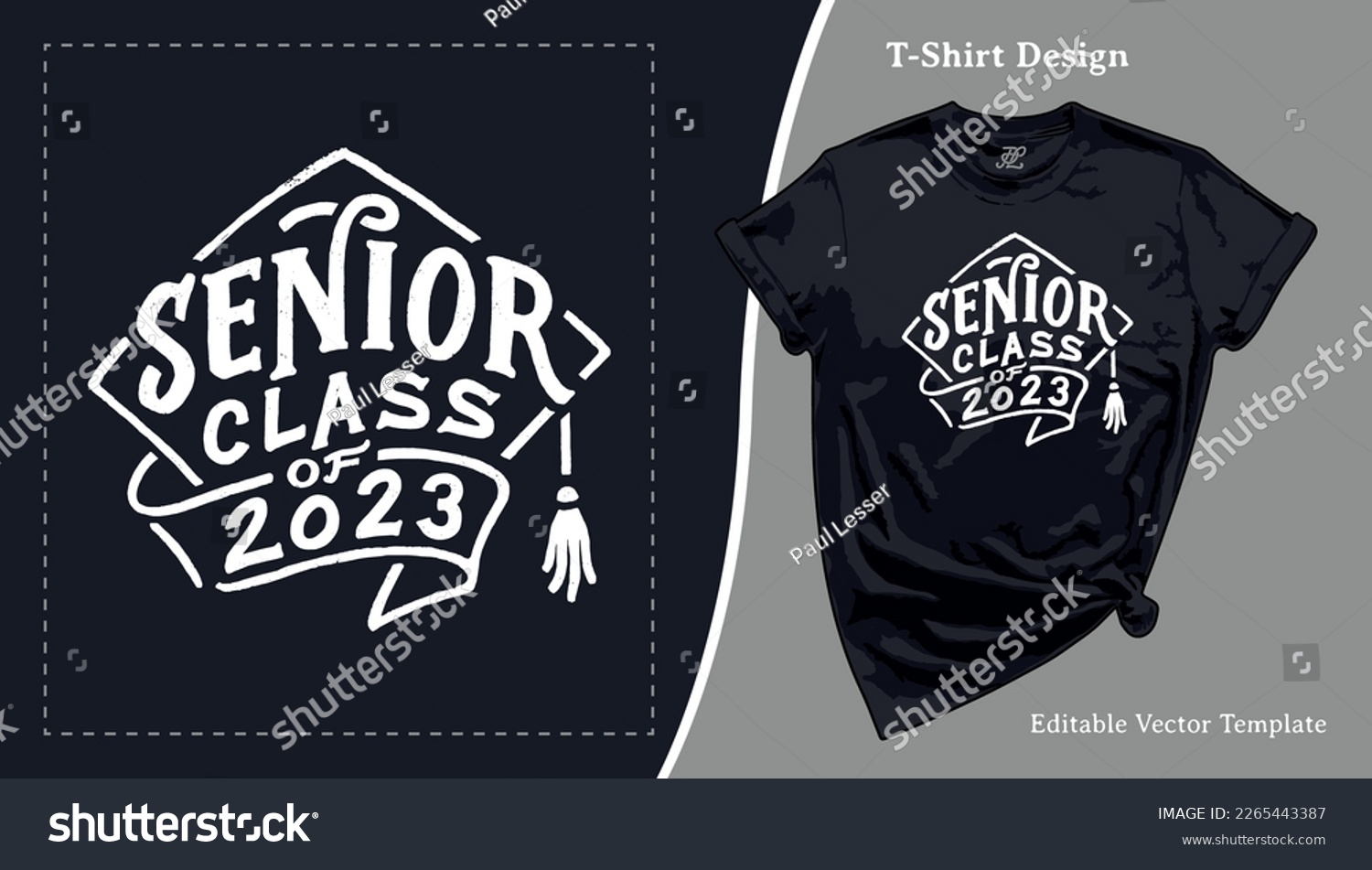 SVG of Senior Class of 2023, Graduation T-Shirt Design. Grad School Senior Night T shirt Template with a Hand-lettering for Print on Demand Tee, Apparel, Clothing, SVG and Screen Print svg