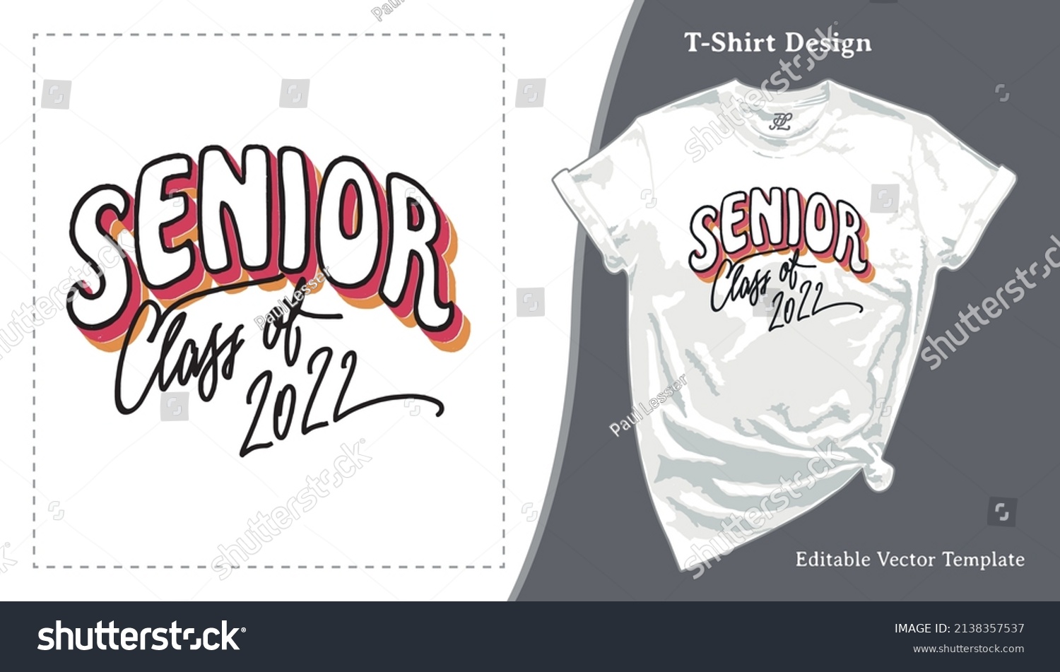SVG of Senior Class of 2022, Graduation T-Shirt Design. Retro Style 80s and 70s Grad School Senior Night T shirt Template with a Hand-lettering for POD Tee, Apparel, Clothing, SVG and Screen Print svg