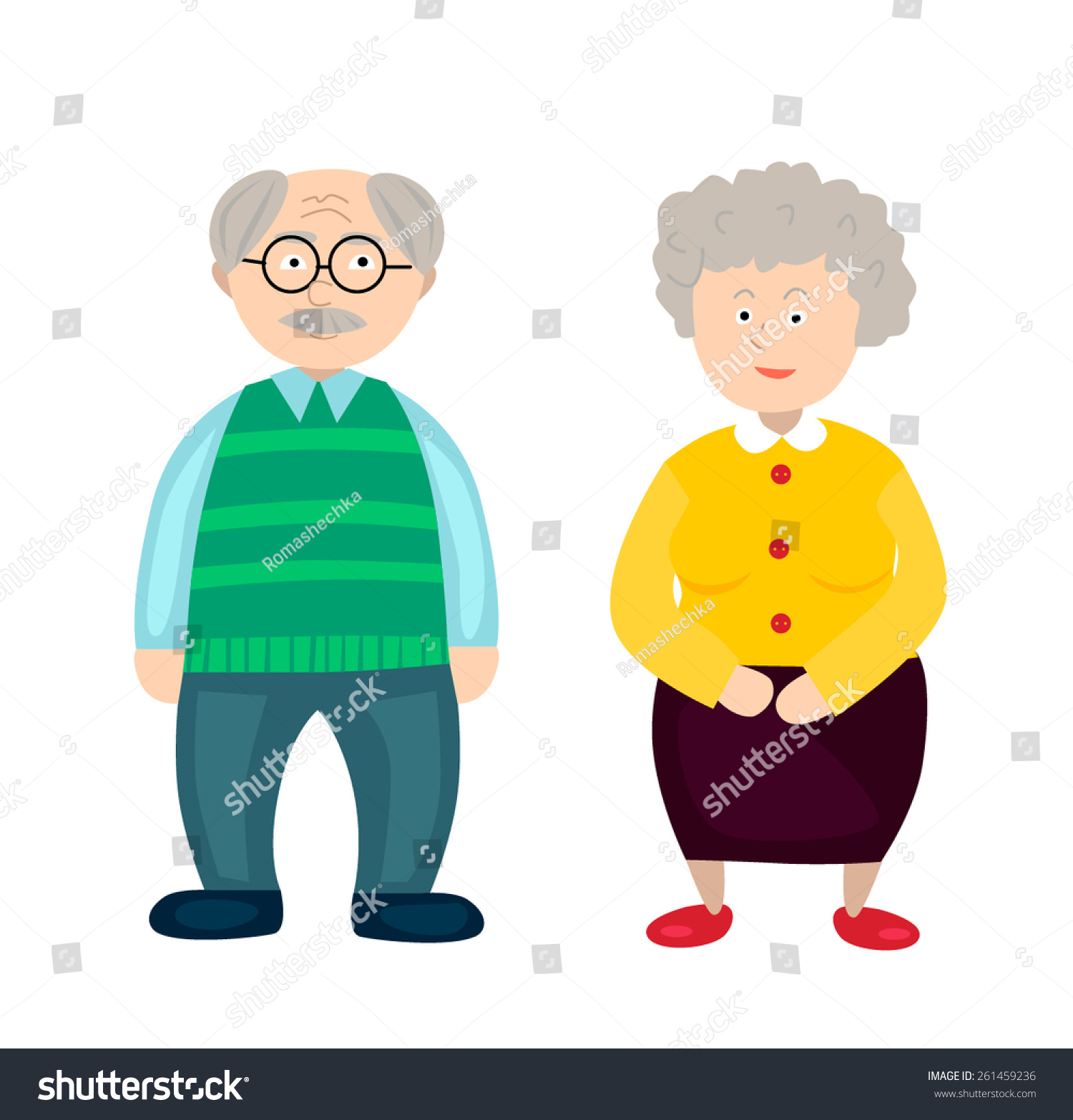 Senior Couple Illustration Stock Vector (Royalty Free) 261459236