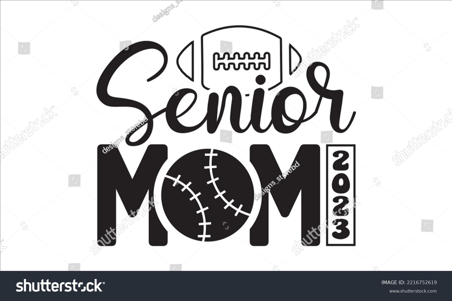 SVG of Senior mom 2023 SVG,  baseball svg, baseball shirt, softball svg, softball mom life, Baseball svg bundle, Files for Cutting Typography Circuit and Silhouette, digital download Dxf, png svg