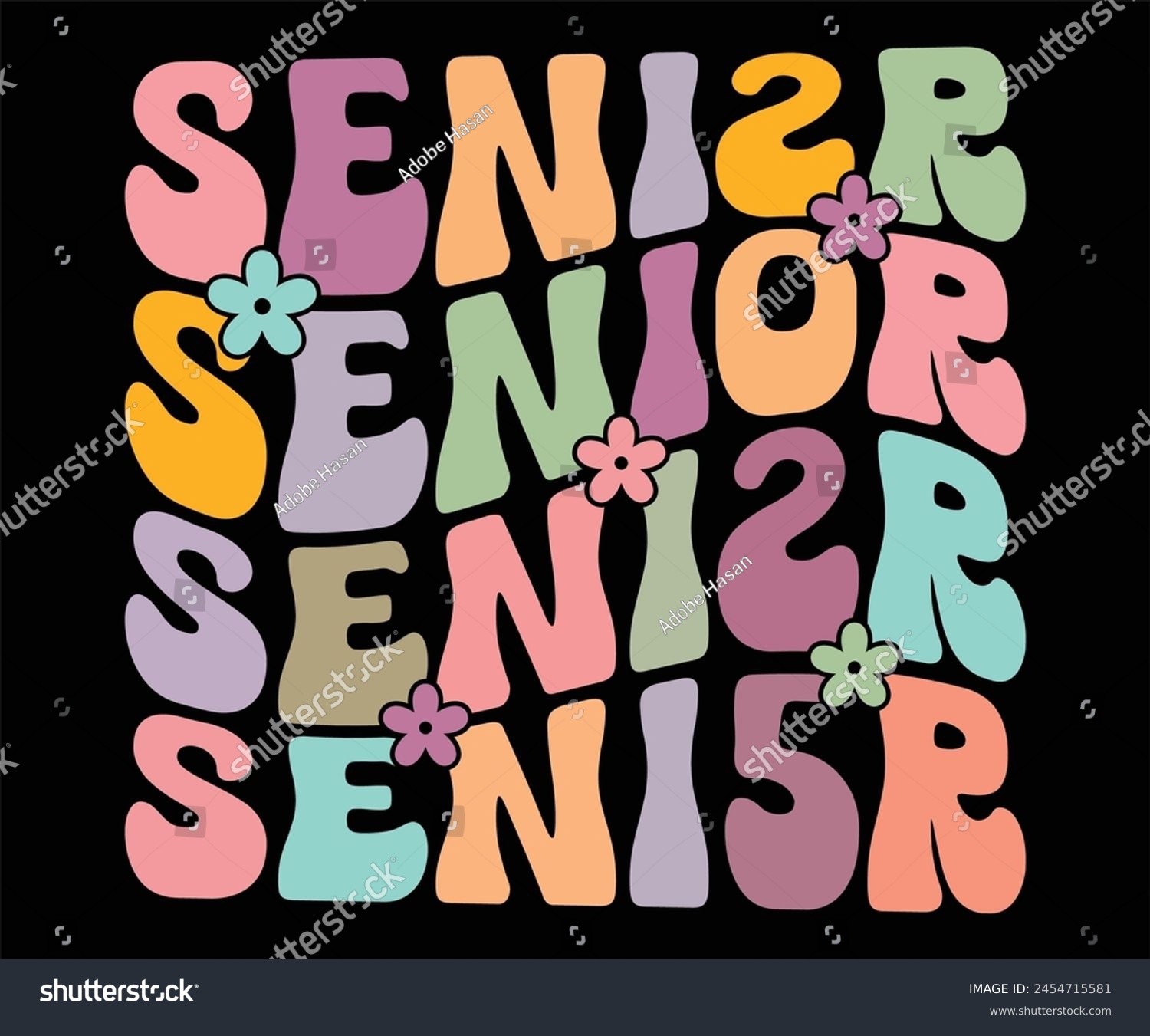 SVG of Senior Retro ,Svg,T-shirt,Typography,Retro Groovy,Graduate Svg,Class Of Senior,Cut Files svg