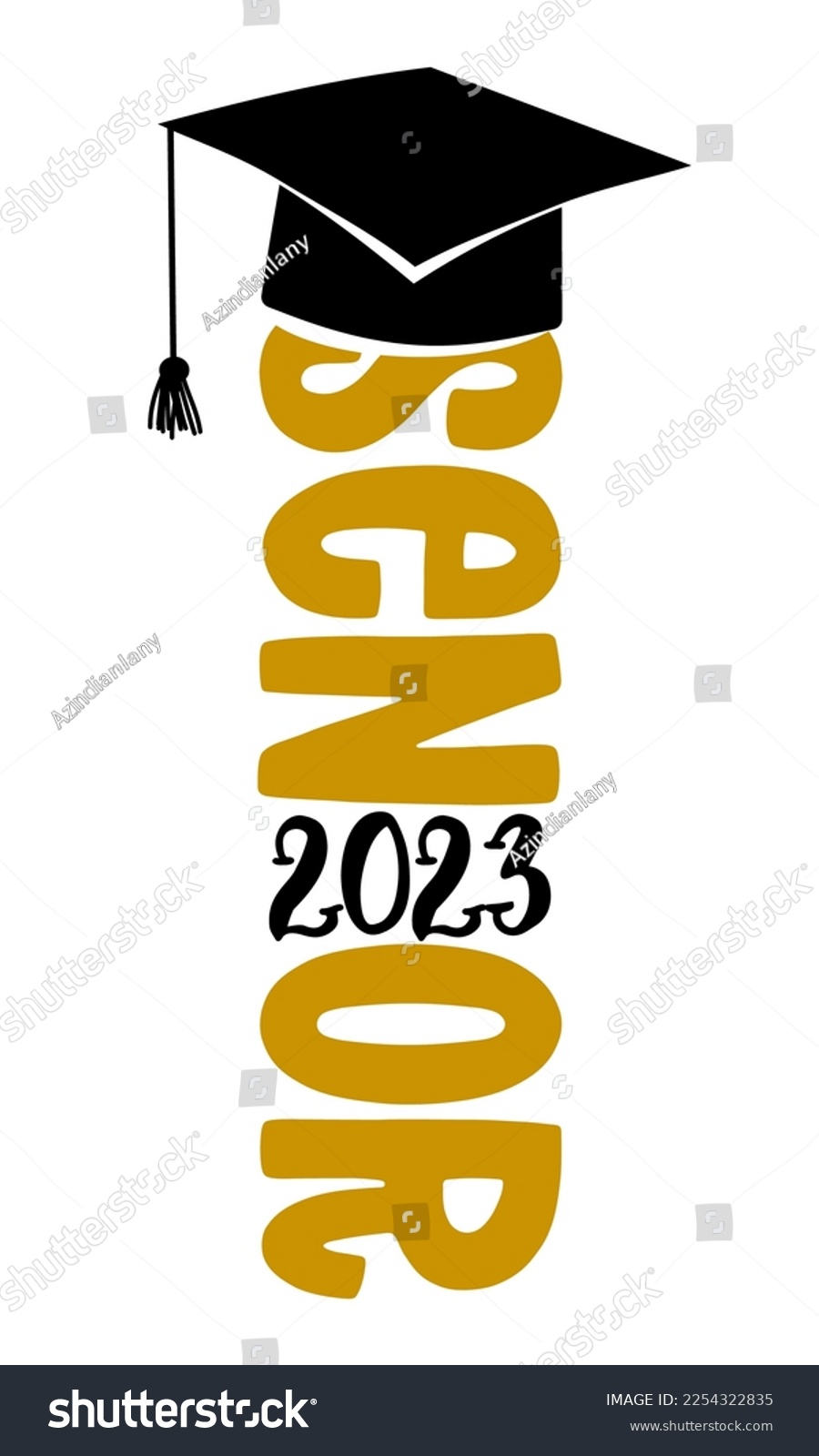 SVG of Senior 2023 - Typography. blck text isolated white background. Vector illustration of a graduating class of 2023. svg