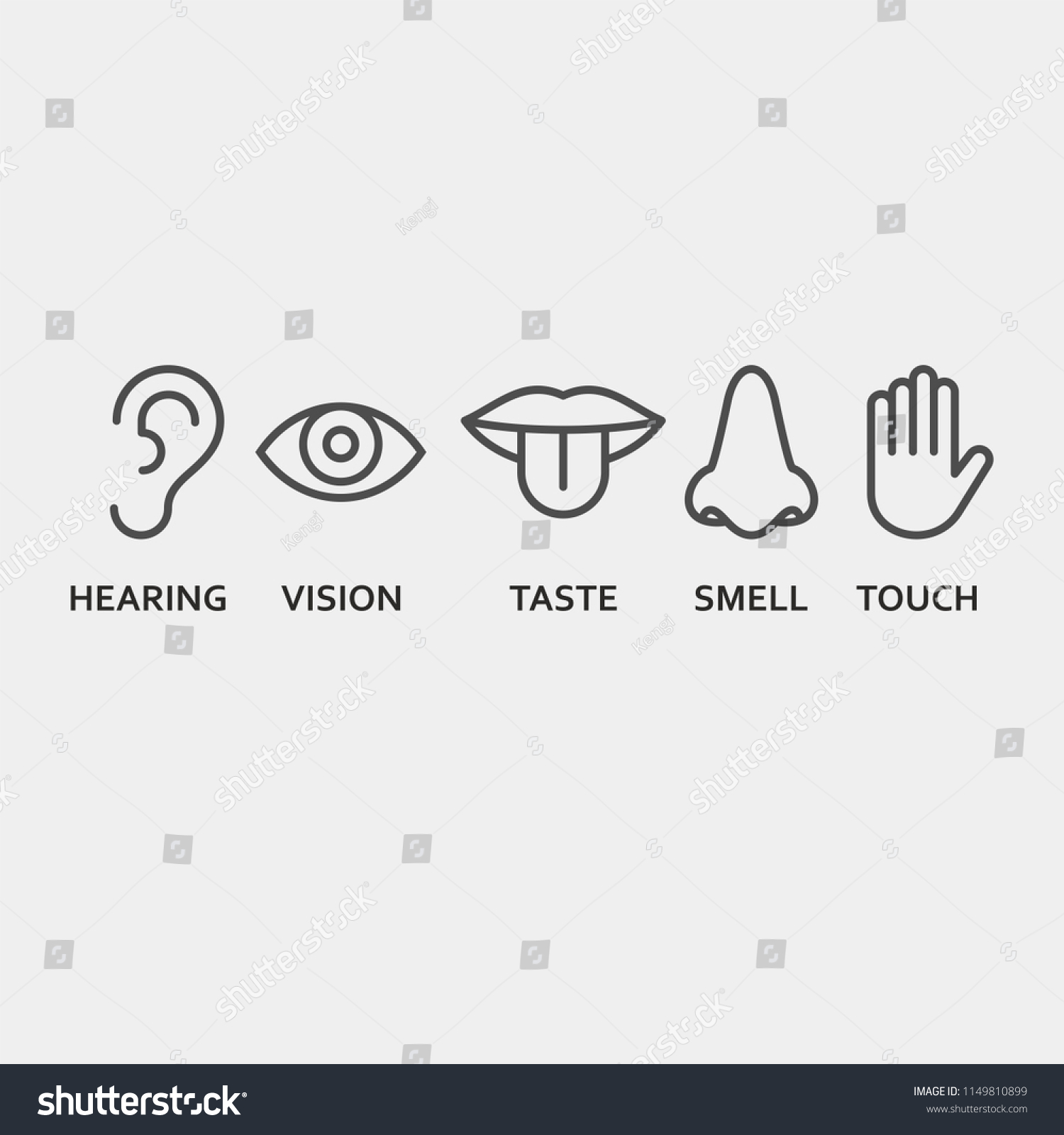 Sense Organs Flat Vector Icons: เวกเตอร์สต็อก (ปลอดค่าลิขสิทธิ์ ...