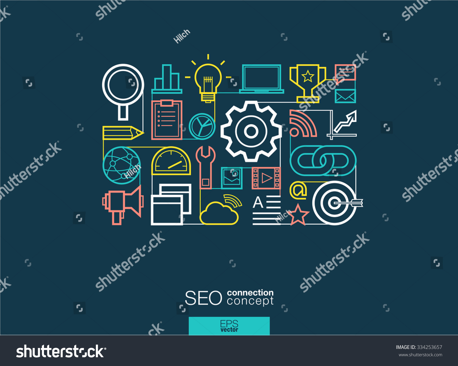 seo-integrated-thin-line-symbols-modern-stock-vector-royalty-free