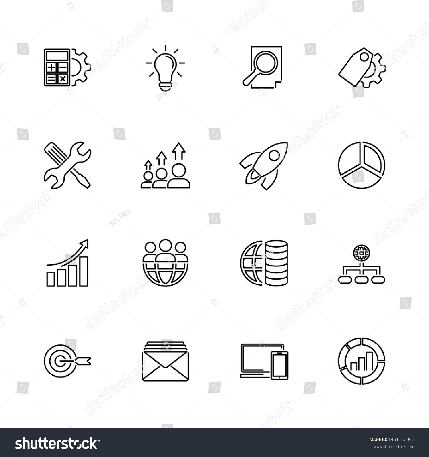 Seo Optimization Idea Outline Icons Set Stock Vector Royalty Free