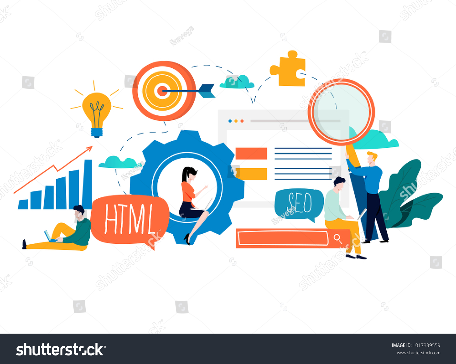 Seo Search Engine Optimization Keyword Research Stock Vector Royalty Free