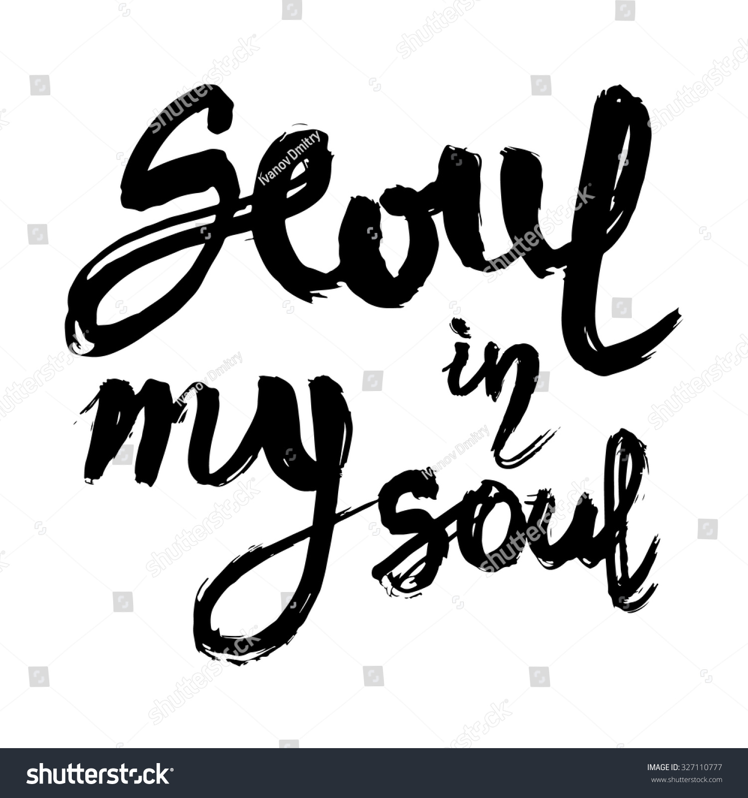 Seoul In My Soul, Calligraphy Design Element. Hand Lettering. Stock ...