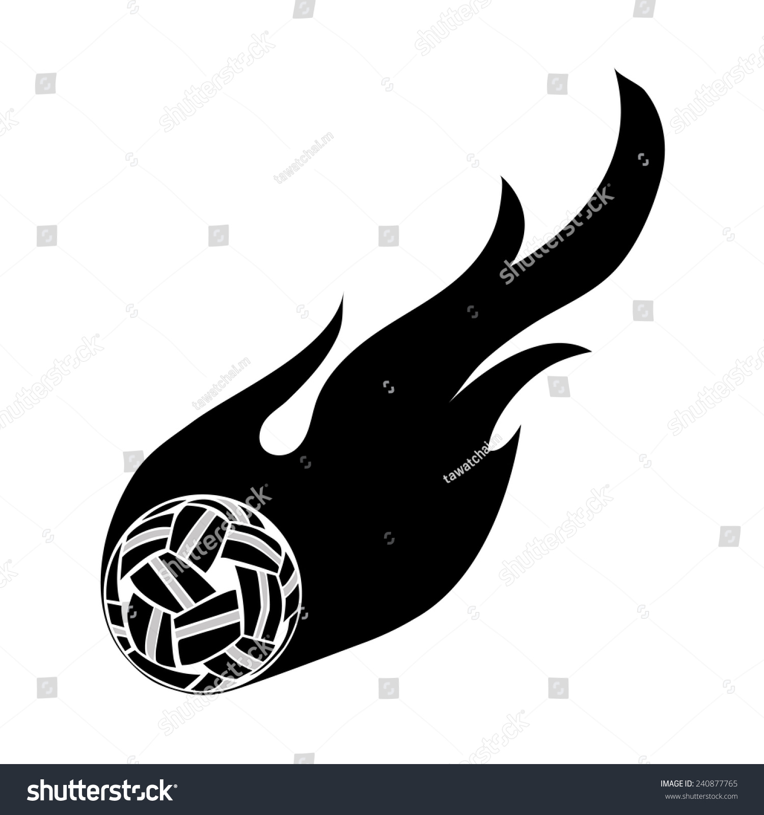 Sepak Takraw On Fire Stock Vector Illustration 240877765 : Shutterstock