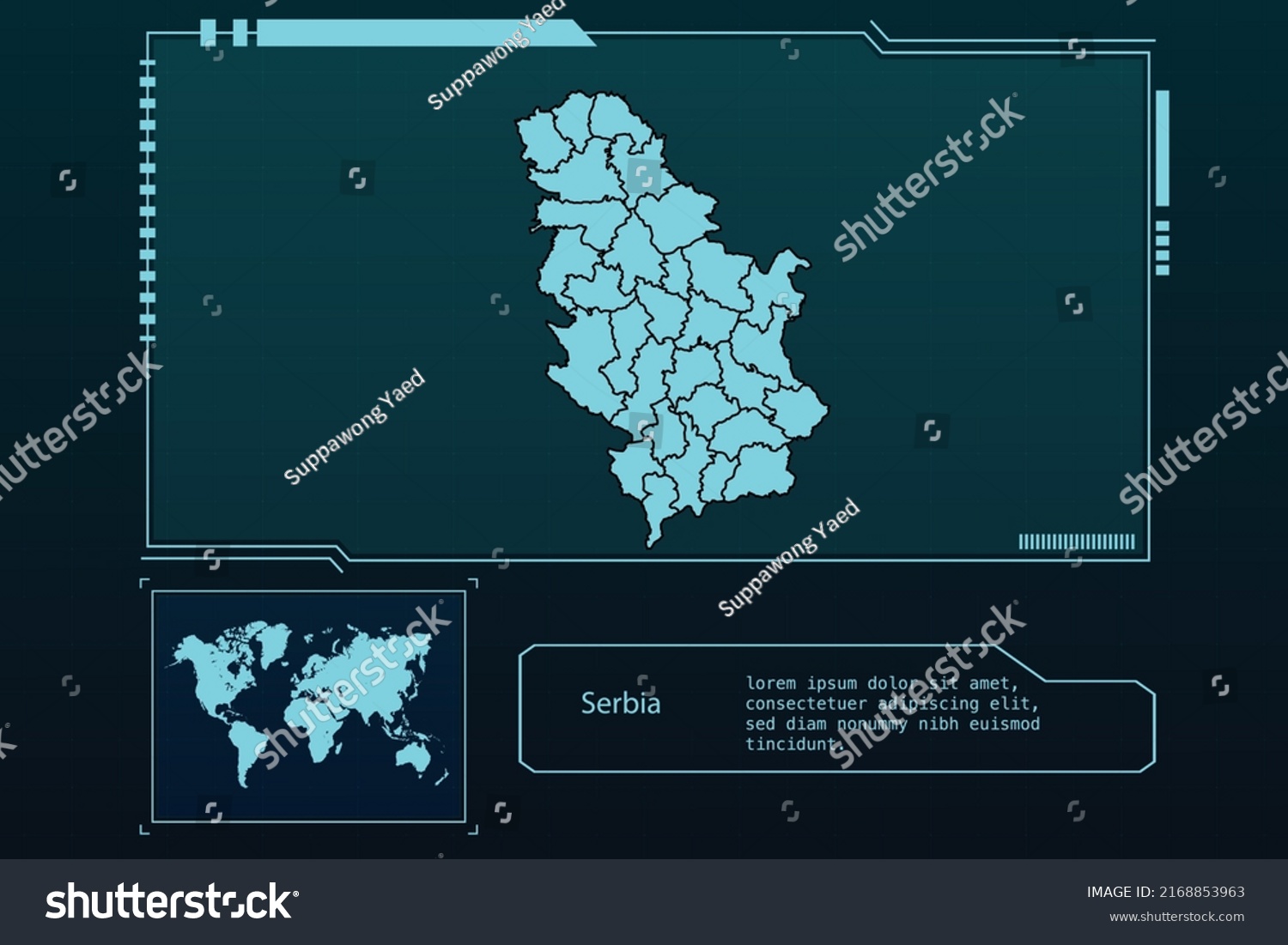 Serbia Map Futuristic Infographic Map Element Stock Vector Royalty   Stock Vector Serbia Map Futuristic Infographic Map Element Collection Background 2168853963 