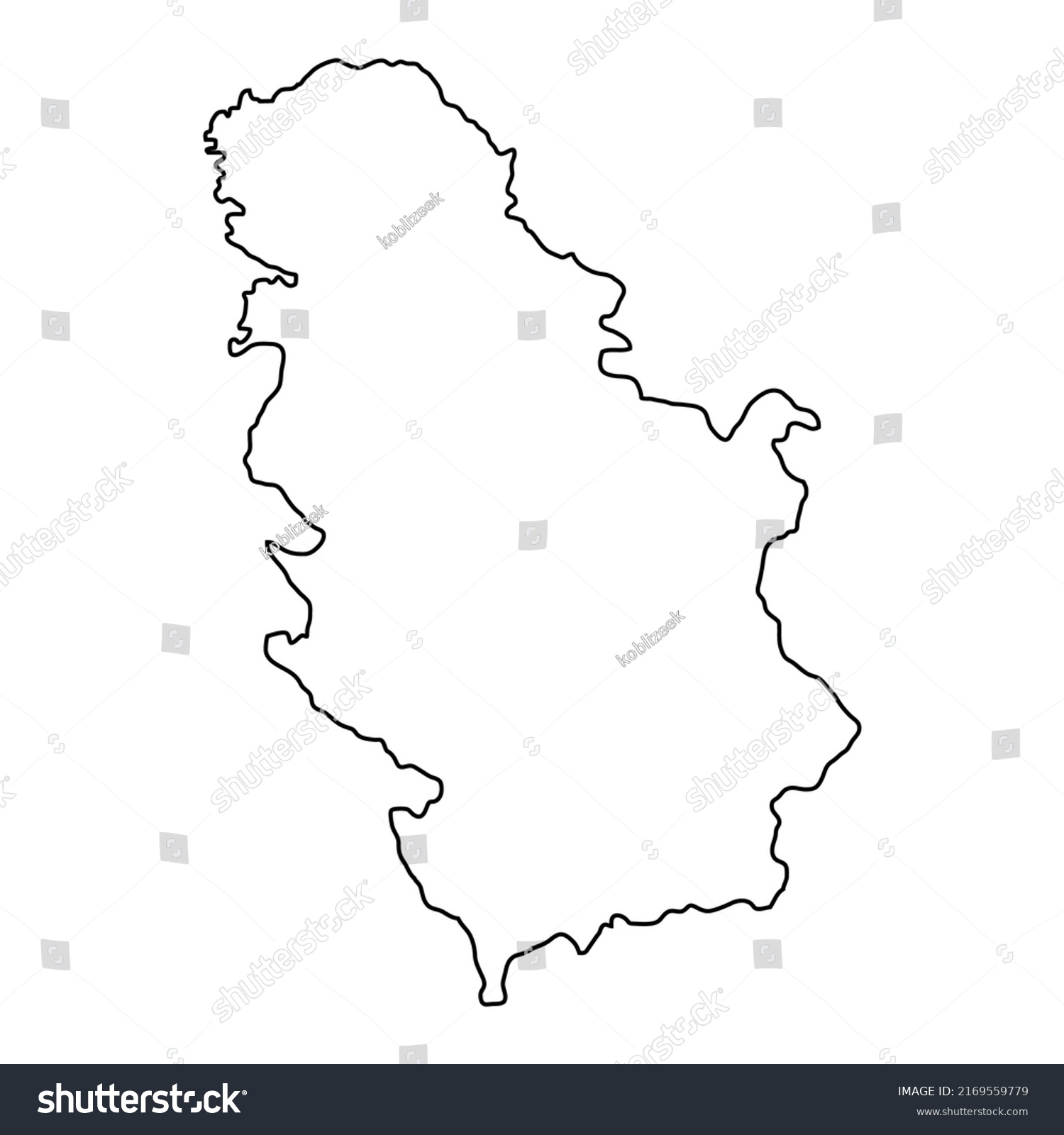 Serbia Map Icon Geography Blank Concept Stock Vector (Royalty Free ...