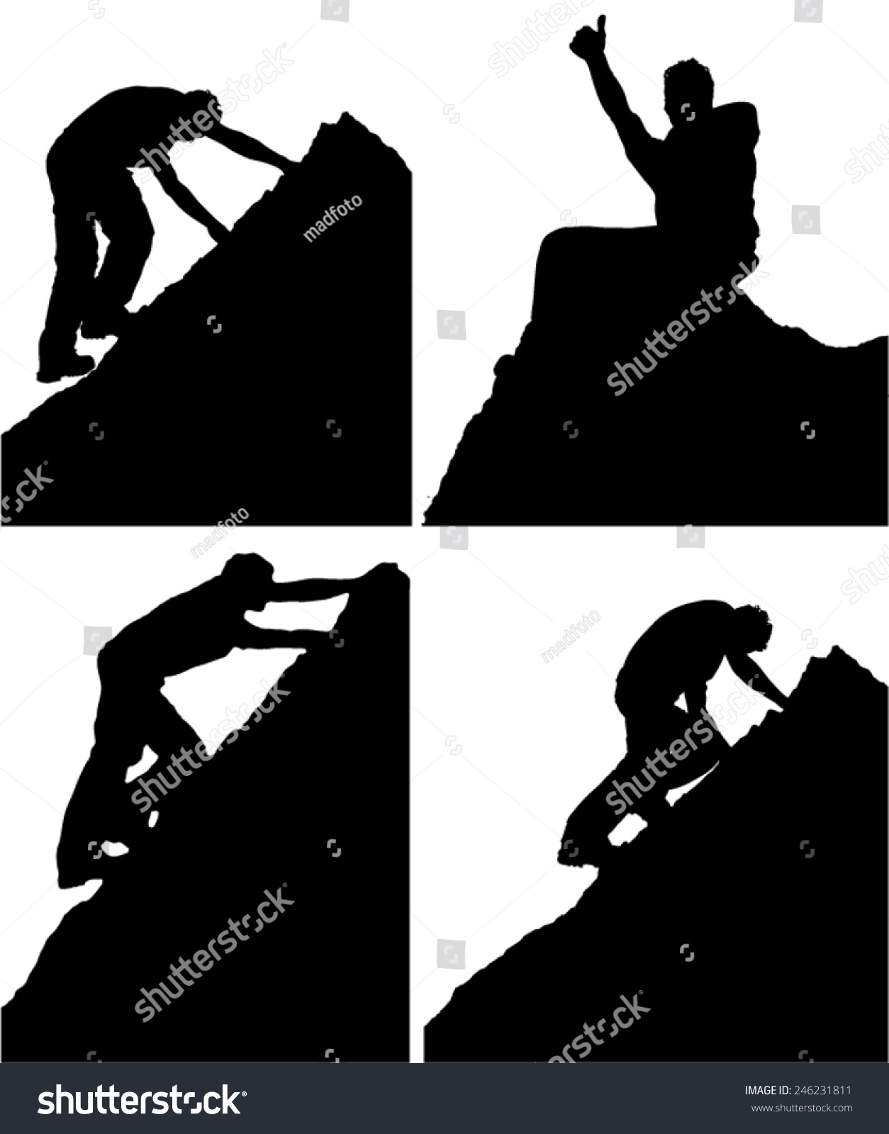 Series Four Black White Vector Silhouettes Stock Vector 246231811 ...