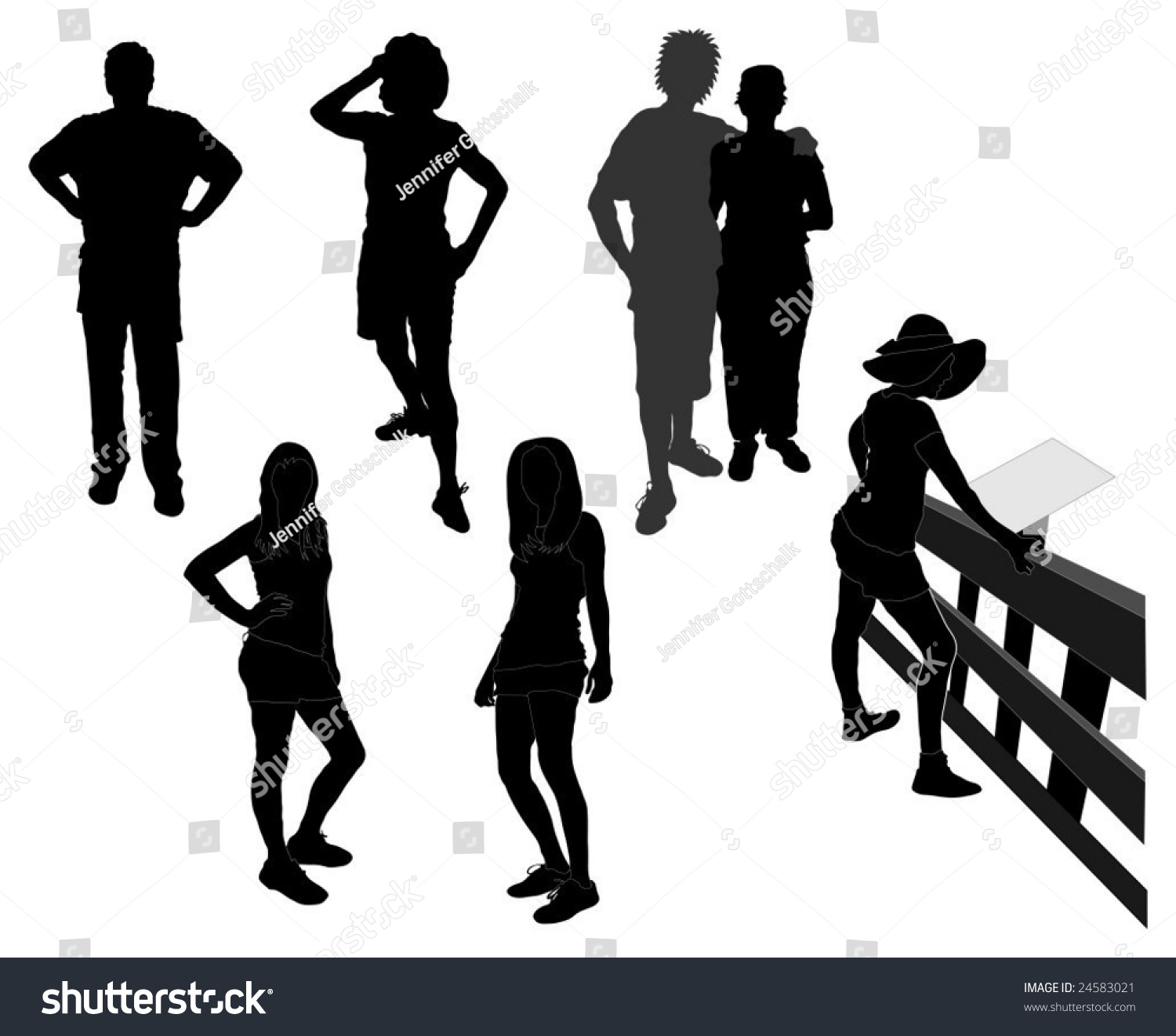 Series People Posing Silhouettes Stock Vector (Royalty Free) 24583021