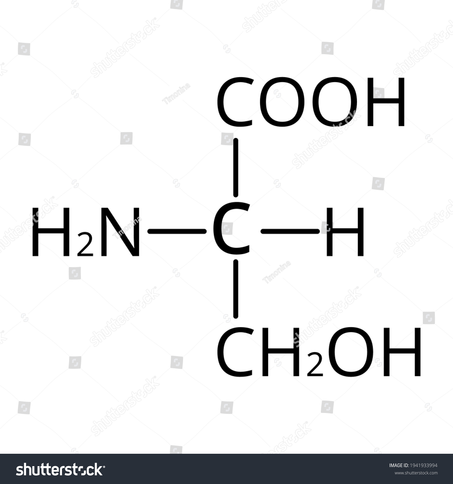 Serine Amino Acid Chemical Molecular Formula Stock Vector (Royalty Free ...