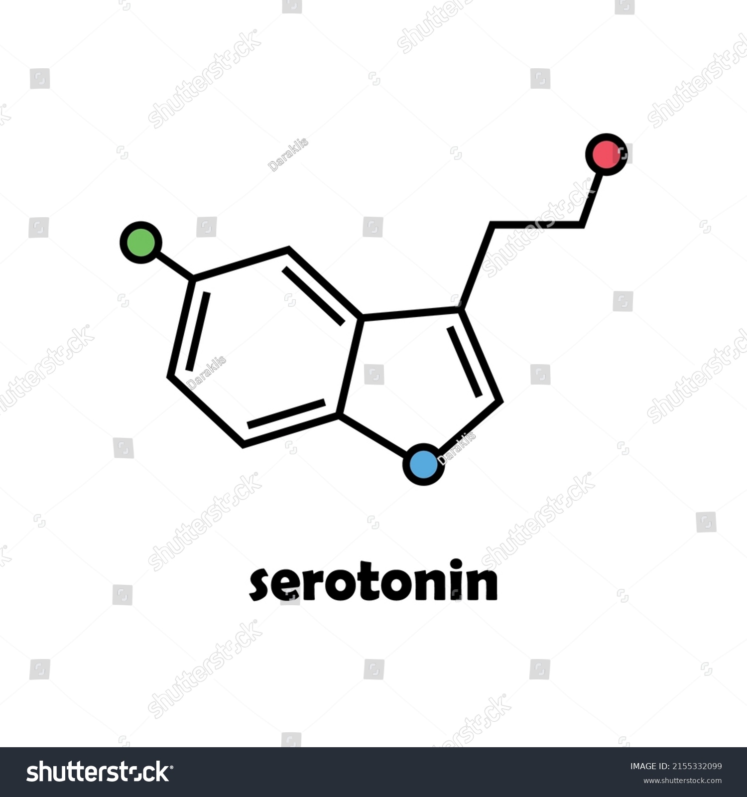 Serotonin Drawing Vector Art On White Stock Vector (Royalty Free