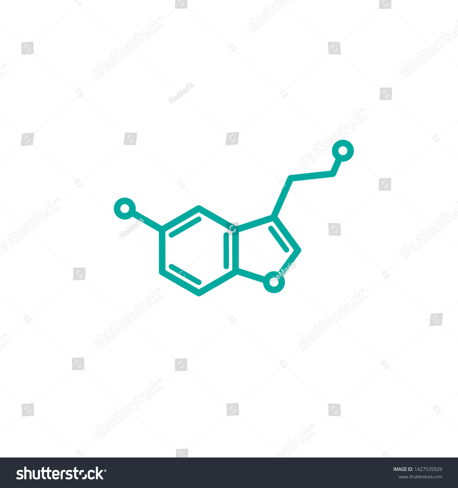 Serotonin Molecular Structure Neurotransmitter Molecule Skeletal Stock Vector Royalty Free 5983