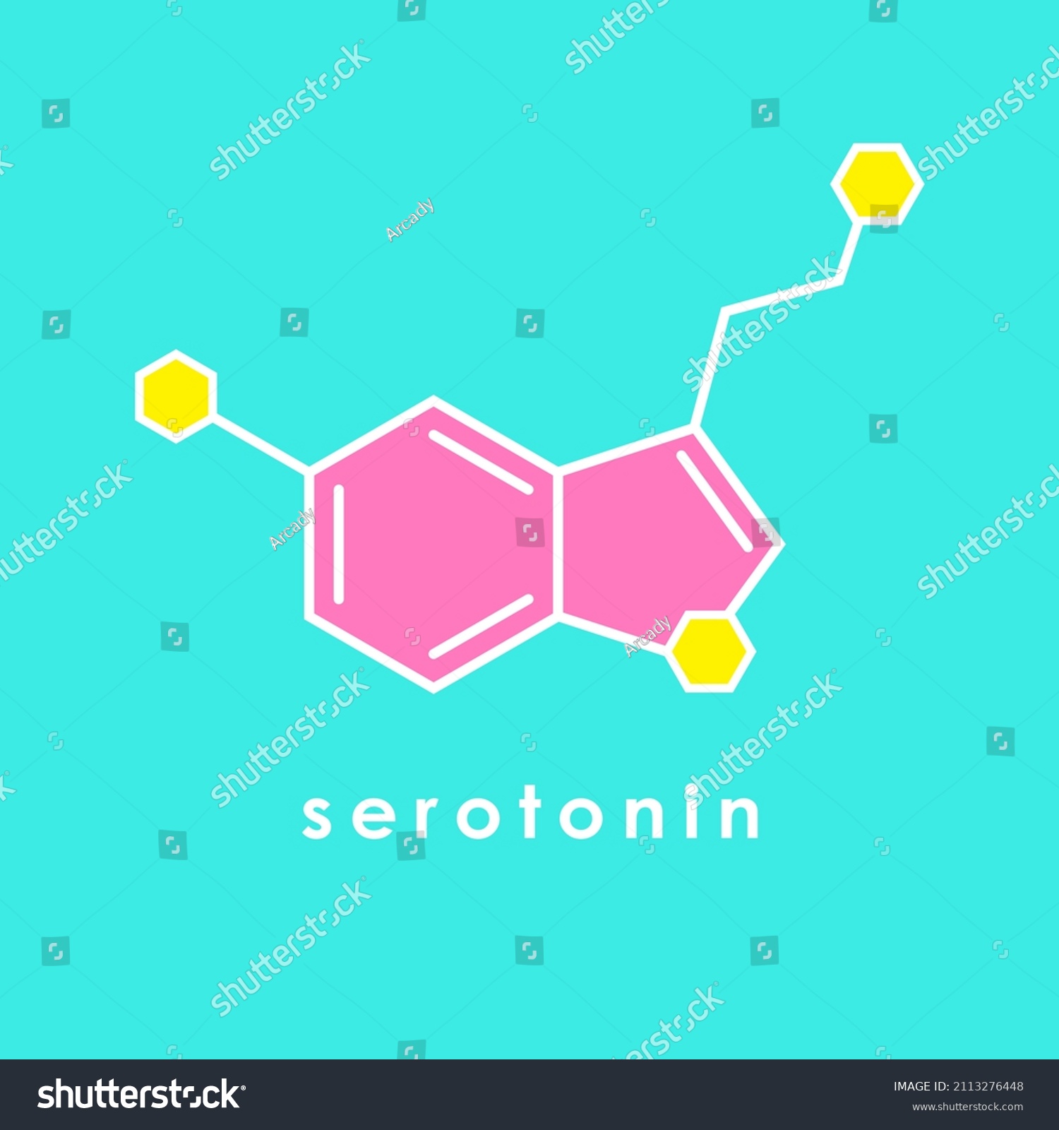 Serotonin Molecule Structure Vector Chemical Formula Stock Vector