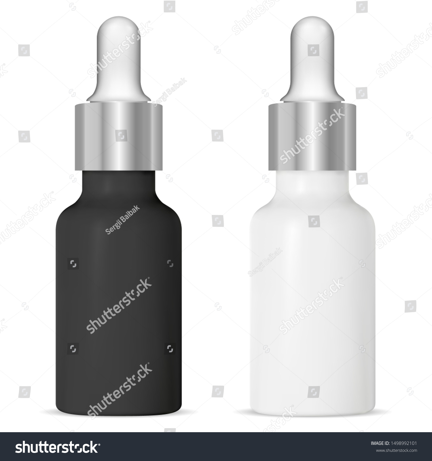 Download Serum Dropper Bottle Black White Cosmetic Stock Vector Royalty Free 1498992101