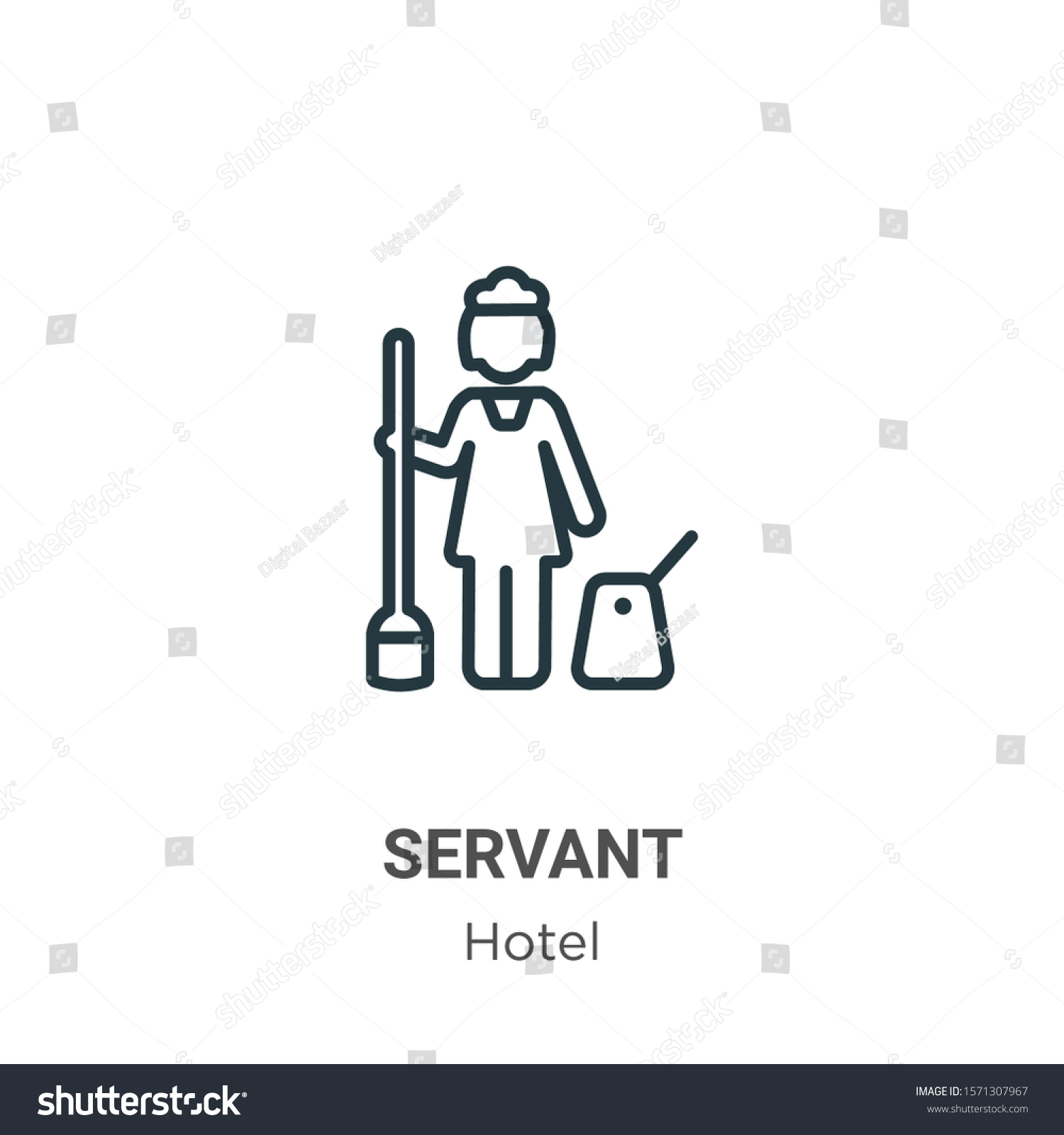 Servant Outline Vector Icon Thin Line Stock Vector (Royalty Free ...