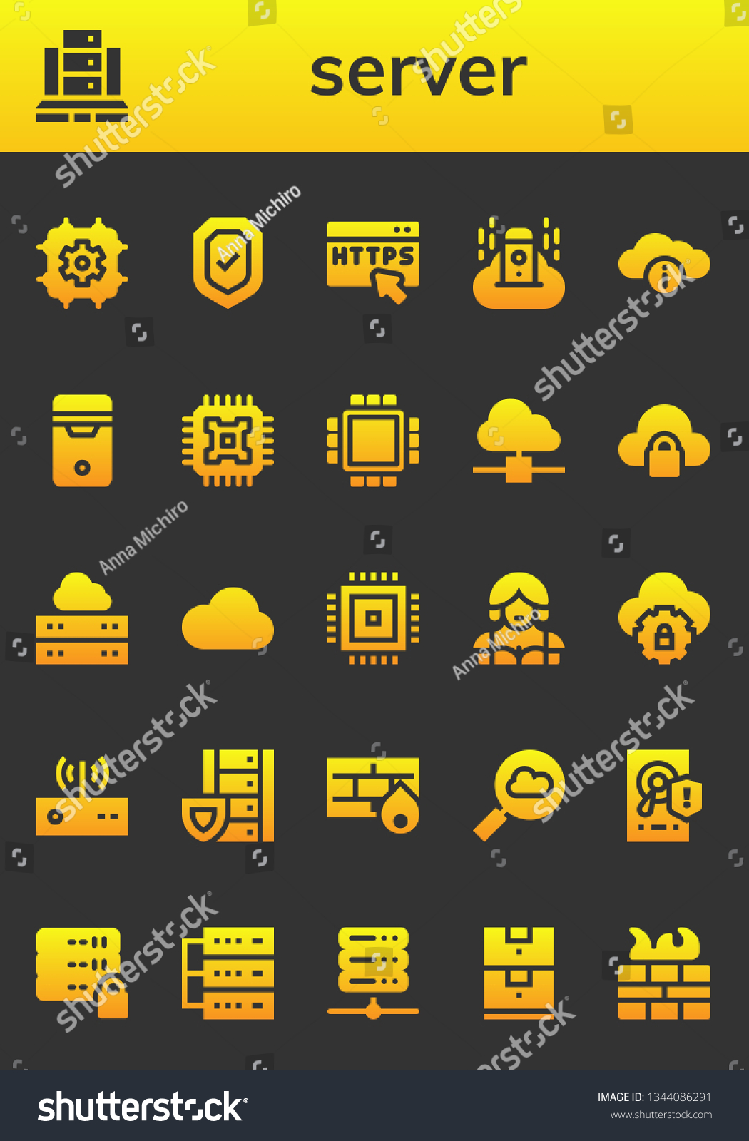 Server Icon Set 26 Filled Server Stock Vector (Royalty Free) 1344086291 ...