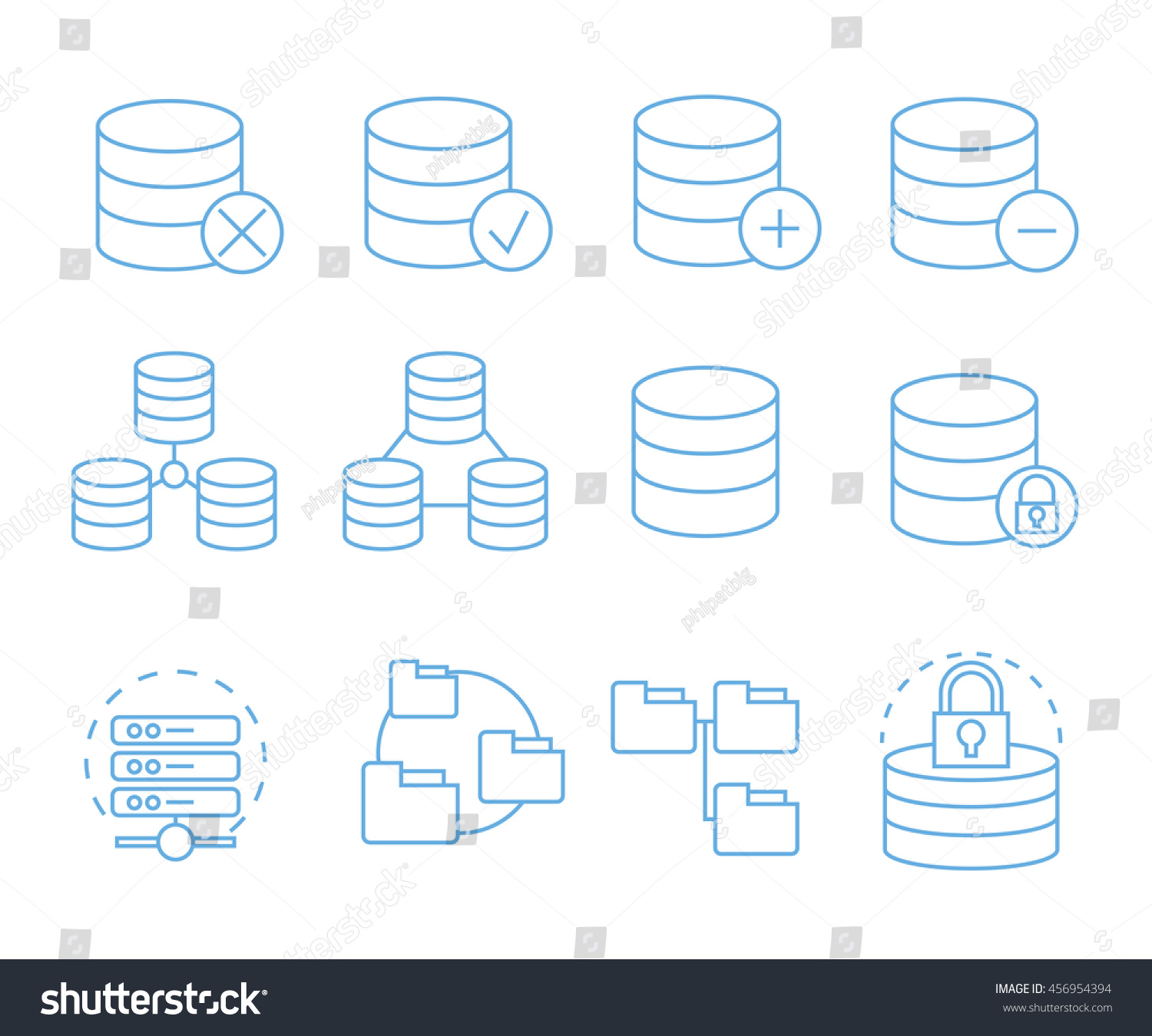 Server Icons Data Center Icons Stock Vector (Royalty Free) 456954394