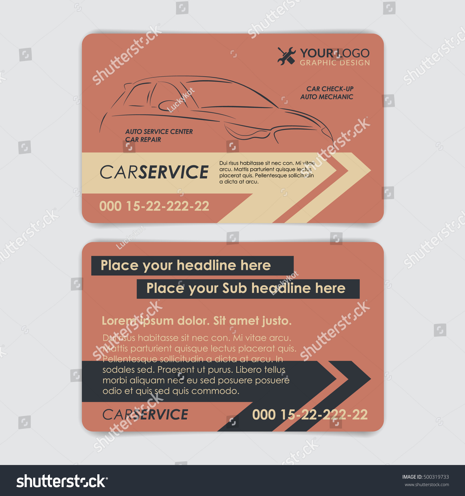 Service Car Business Card Template Create Stock Vector Royalty Free 500319733