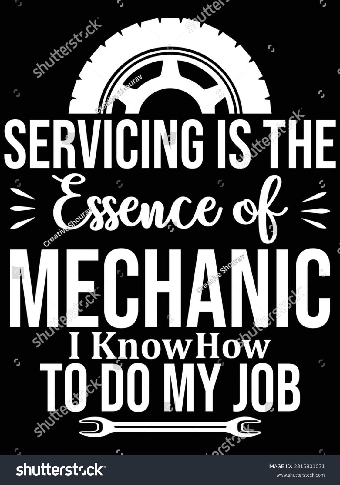 SVG of Servicing is the essence of mechanic I know how vector art design, eps file. design file for t-shirt. SVG, EPS cuttable design file svg