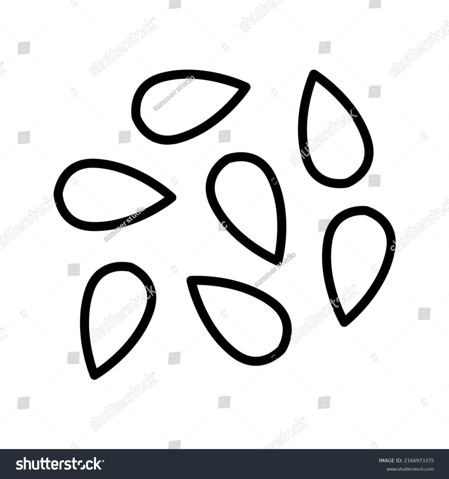 Sesame Seeds Line Icon Black Sesame Stock Vector (Royalty Free ...