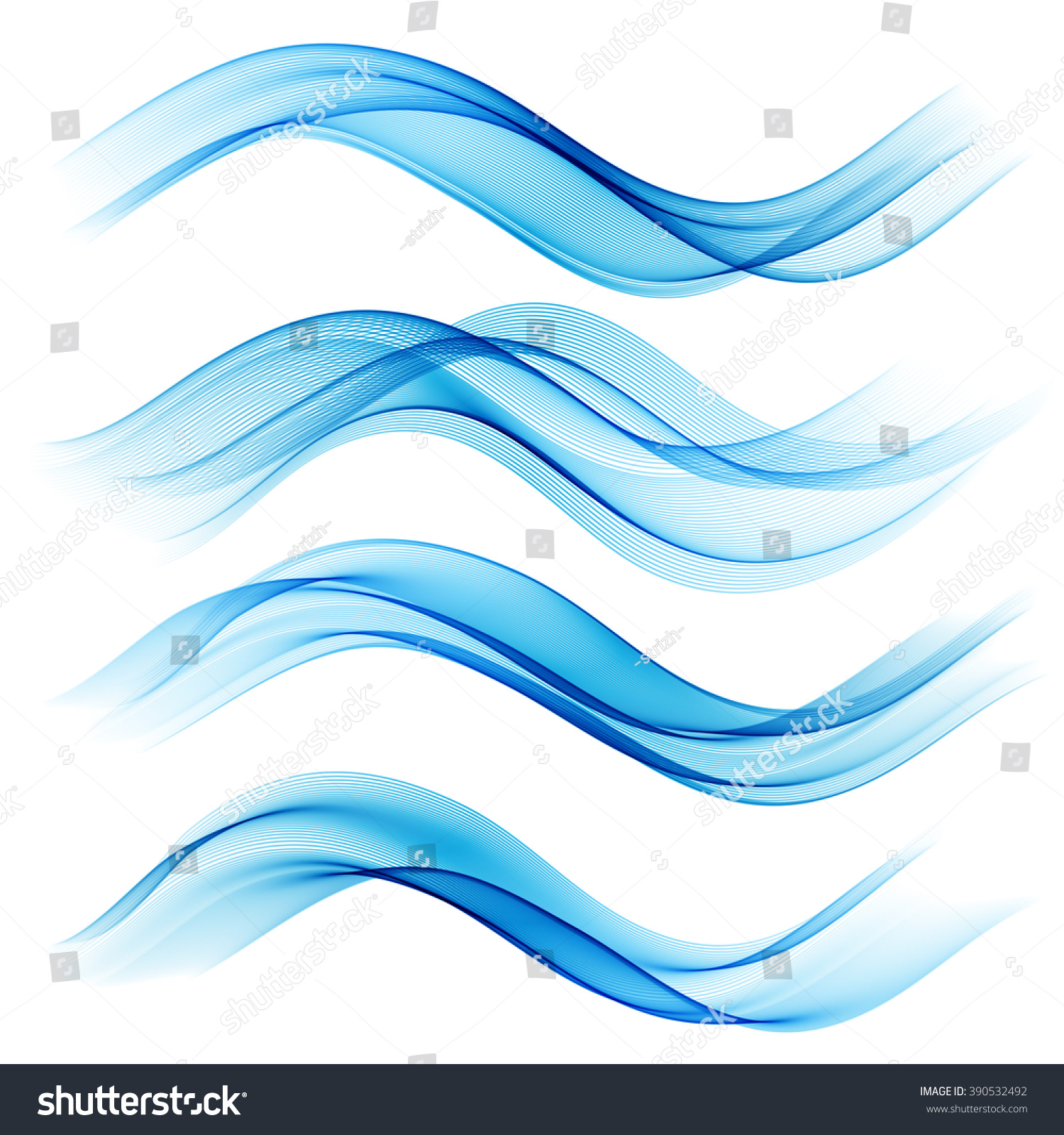 Electric Smoke Abstract Waves And Lines Set Abstract Color Smoke Wave Transparent Stock Vector