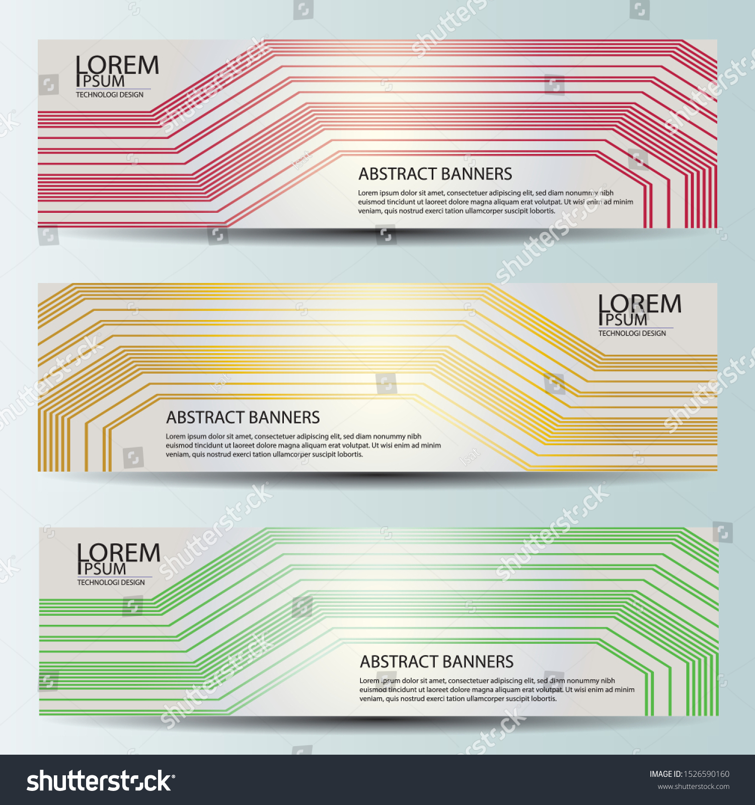 Set Abstract Technology Computer Vector Banners Stock Vector (Royalty ...