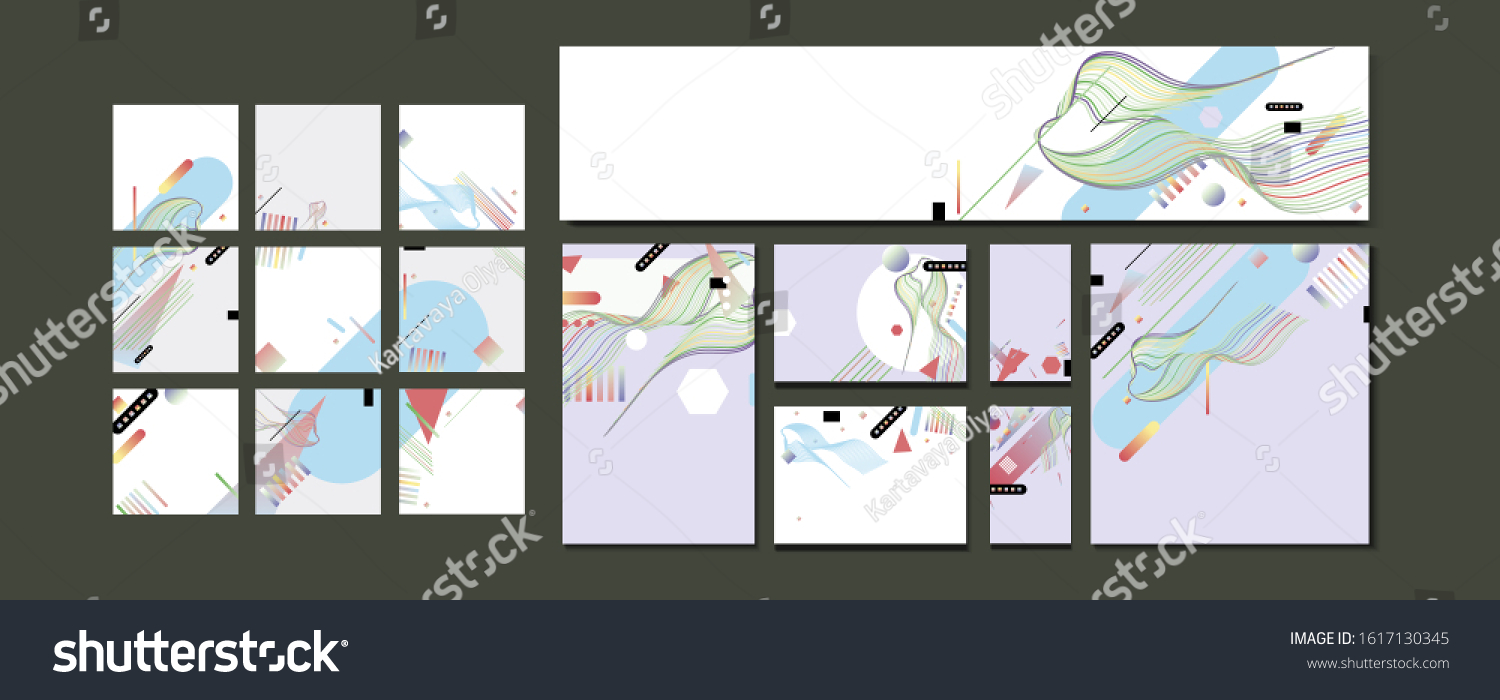Set Abstract Template Visual Distortion Effect Stock Vector (Royalty ...