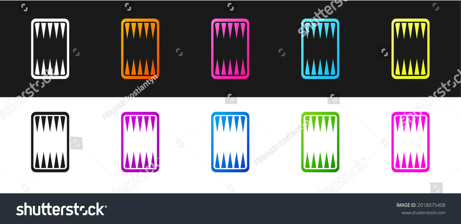 SVG of Set Backgammon board icon isolated on black and white background.  Vector svg
