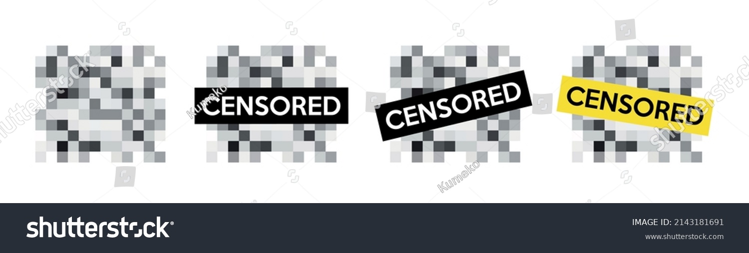 Set Censored Bar Isolated On White Stock Vector (Royalty Free ...