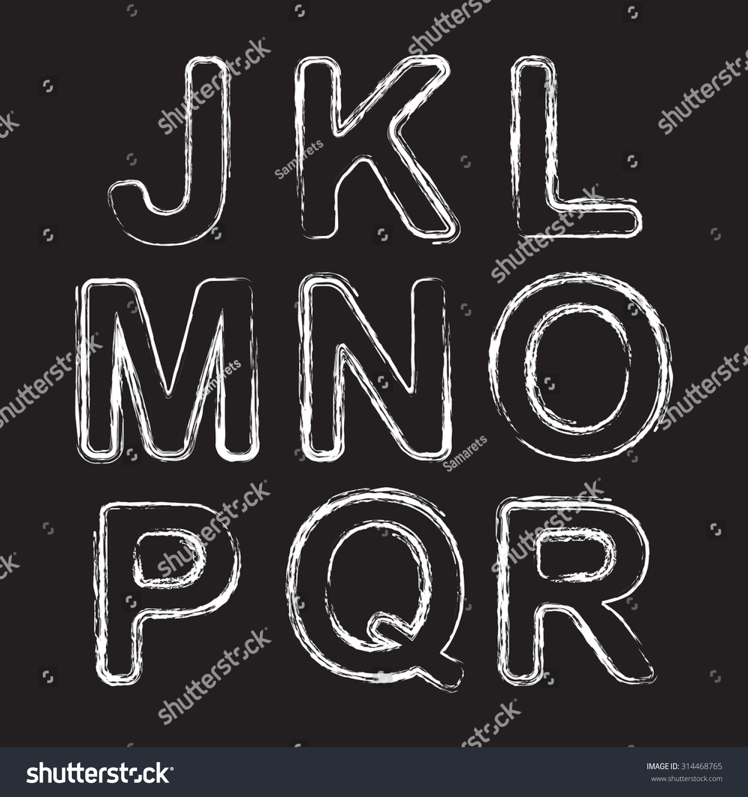 Set Chalk Hand Drawing Alphabet Stock Vector (Royalty Free) 314468765 ...
