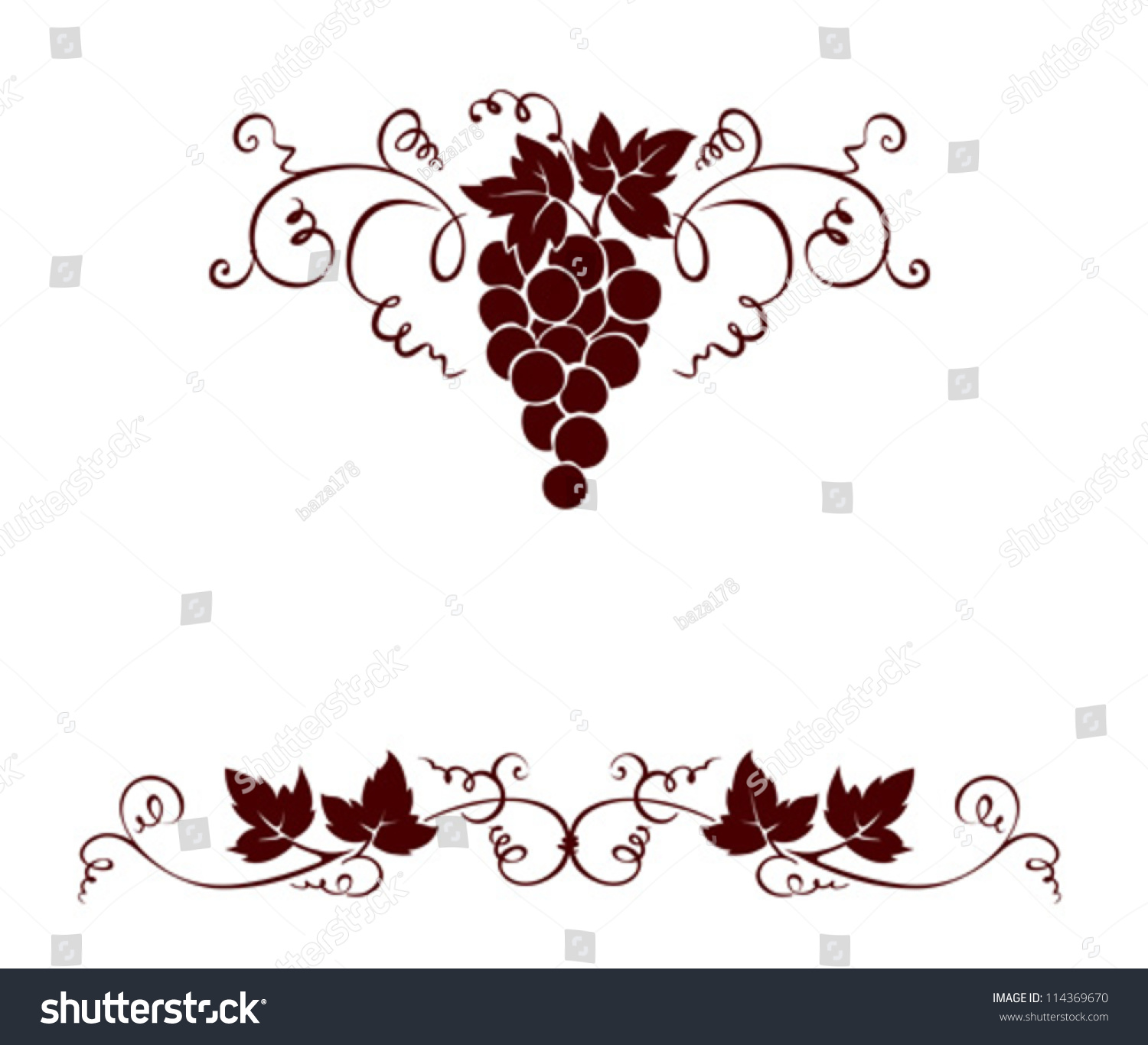 Set Design Elements -- Grape Stock Vector Illustration 114369670 ...